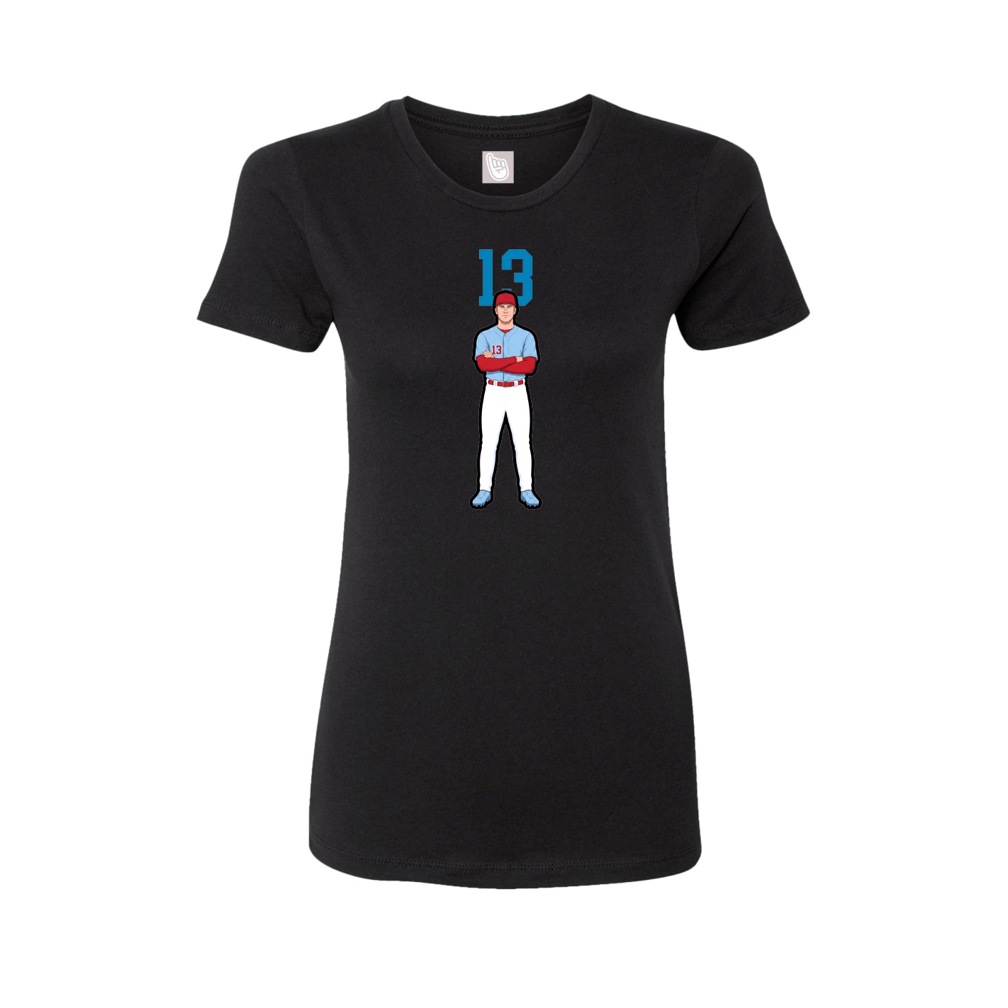 Fitted Women's Tee — Number Top in Black