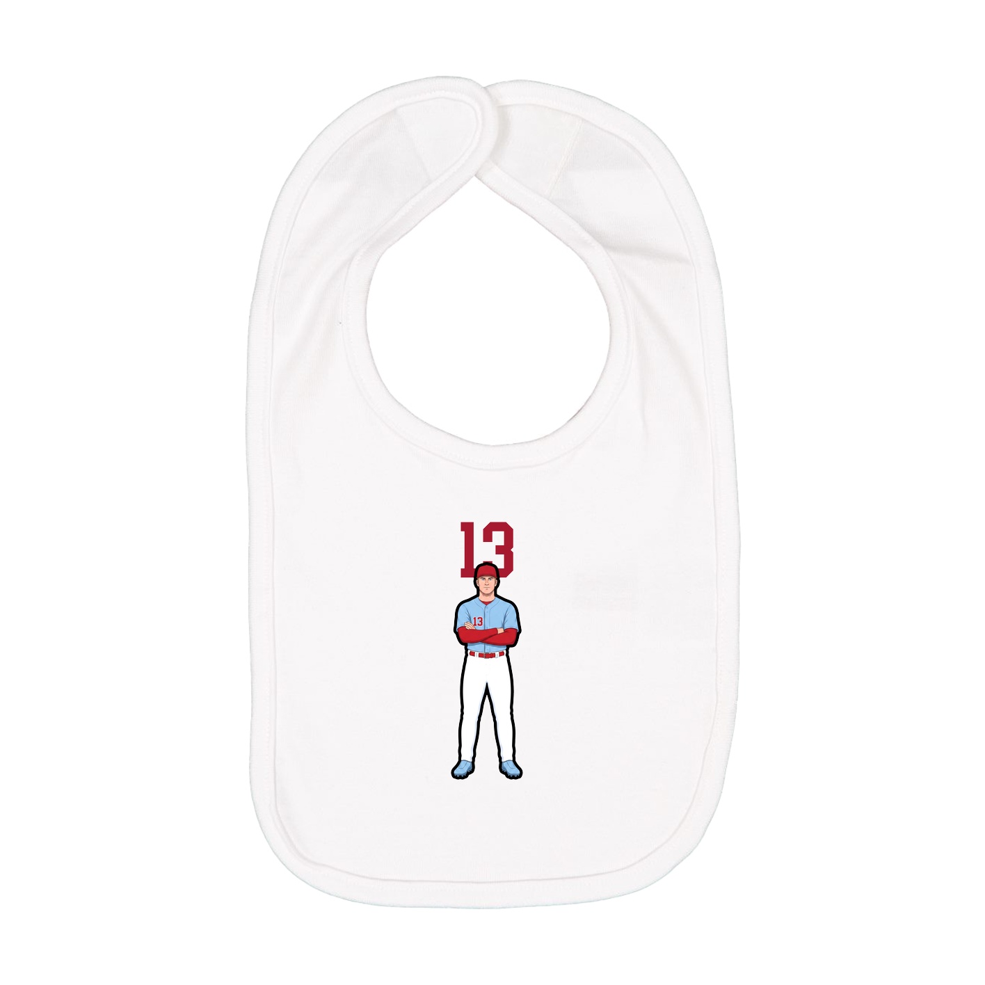 Infant Bib — Number Top in White