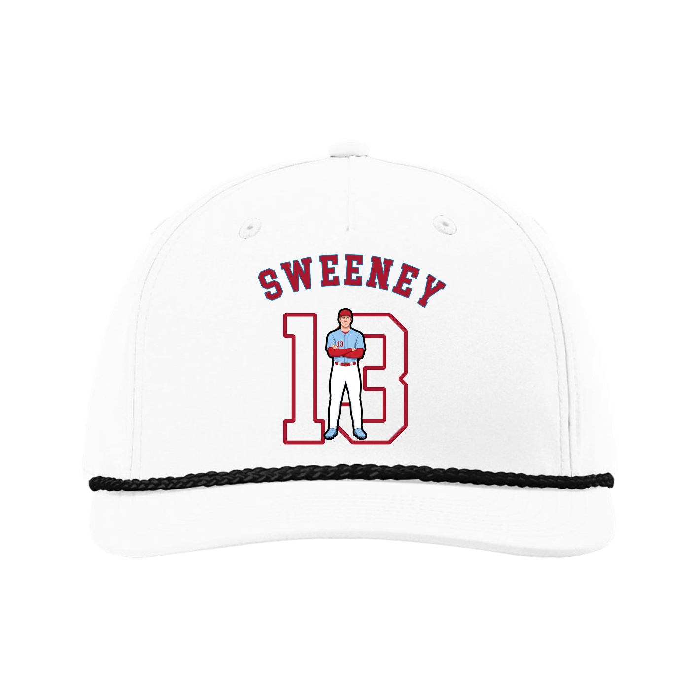 Five-Panel Classic Rope Cap — Shirsey Arch in White