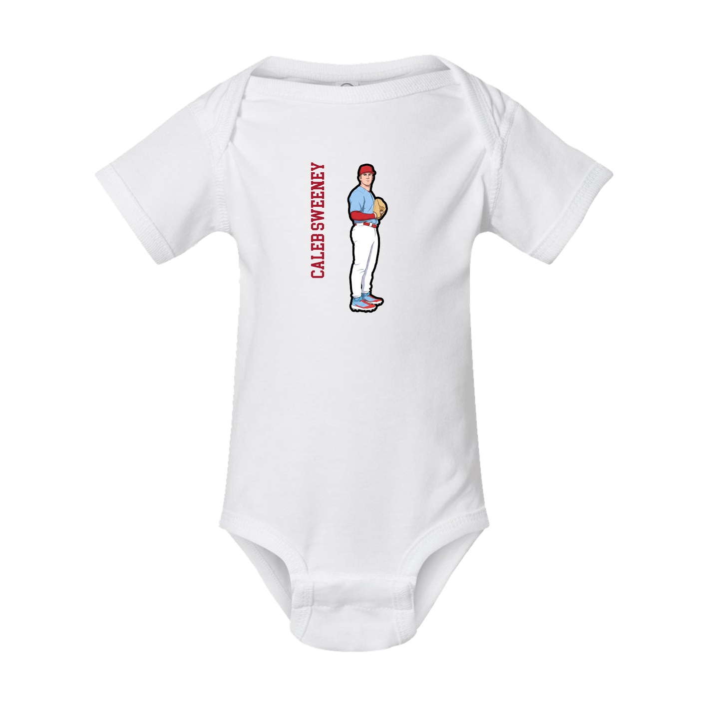 Baby Onesie — Name Vertical in White