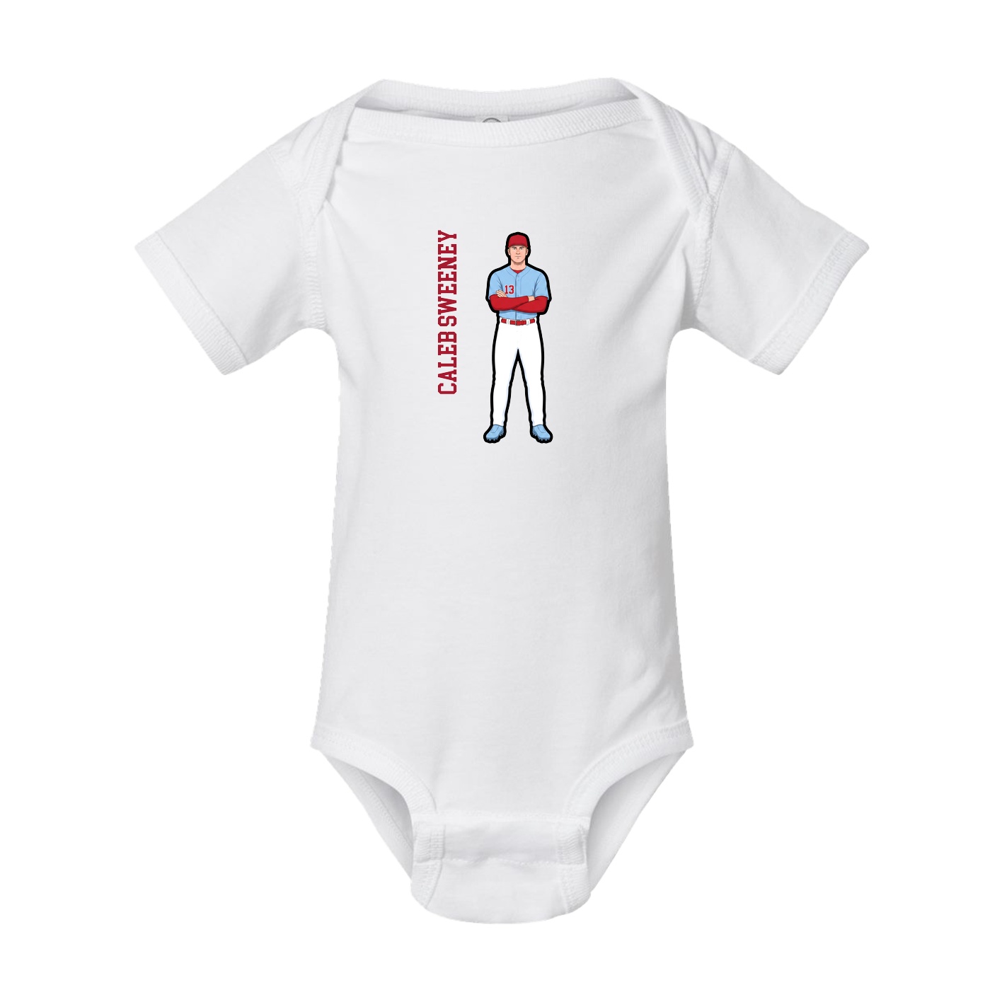 Baby Onesie — Name Vertical in White