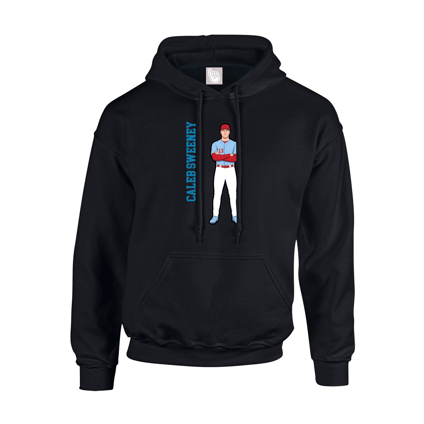 Hoodie — Name Vertical in Black