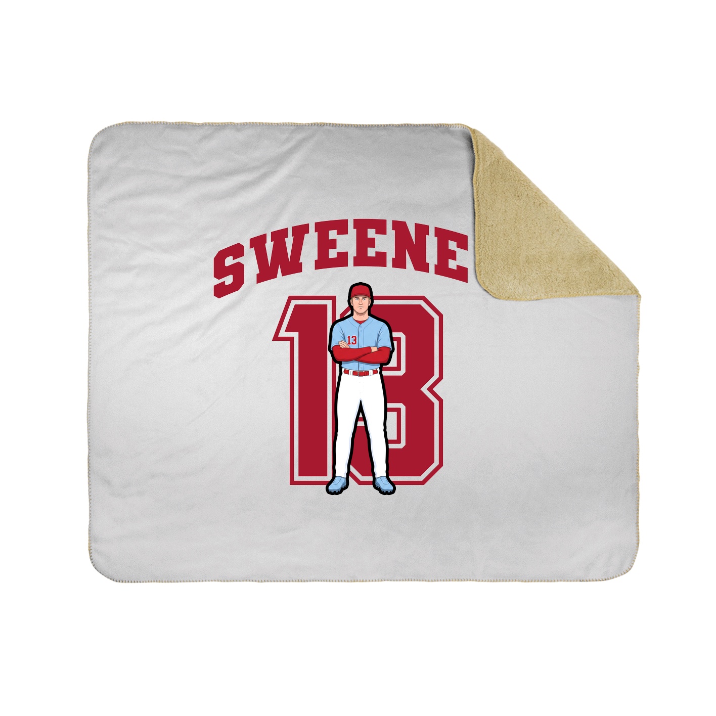 Throw Blanket — Number in White