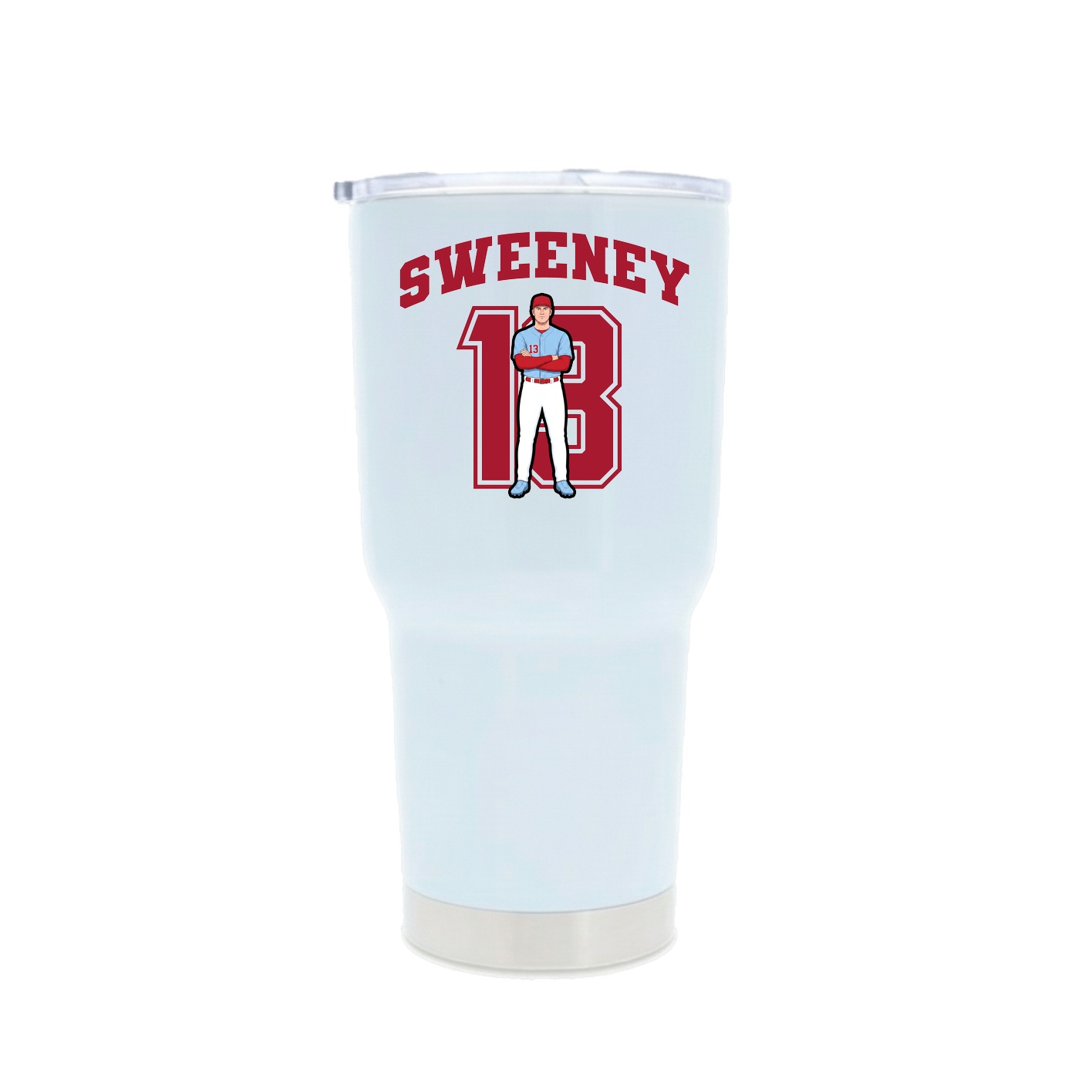 30oz Stainless Steel Tumbler — Number in White