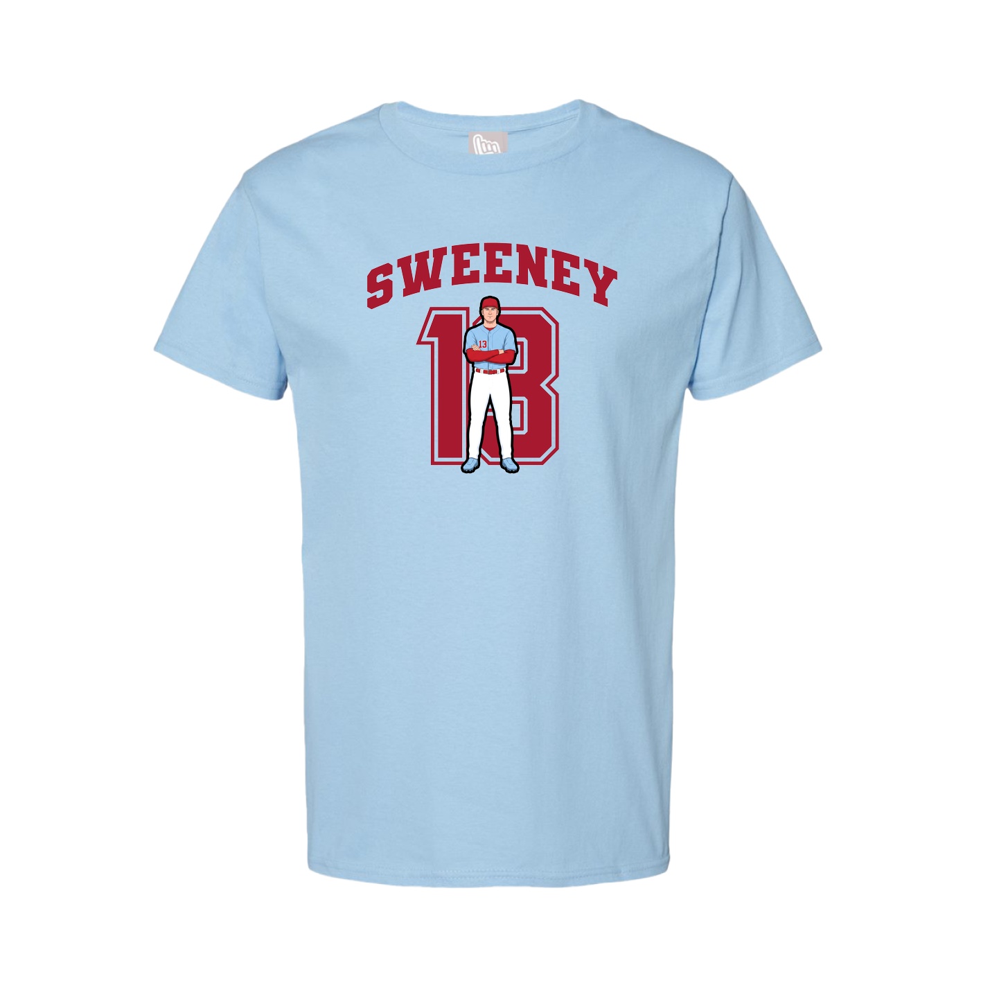 Youth Tee — Number in Light Blue