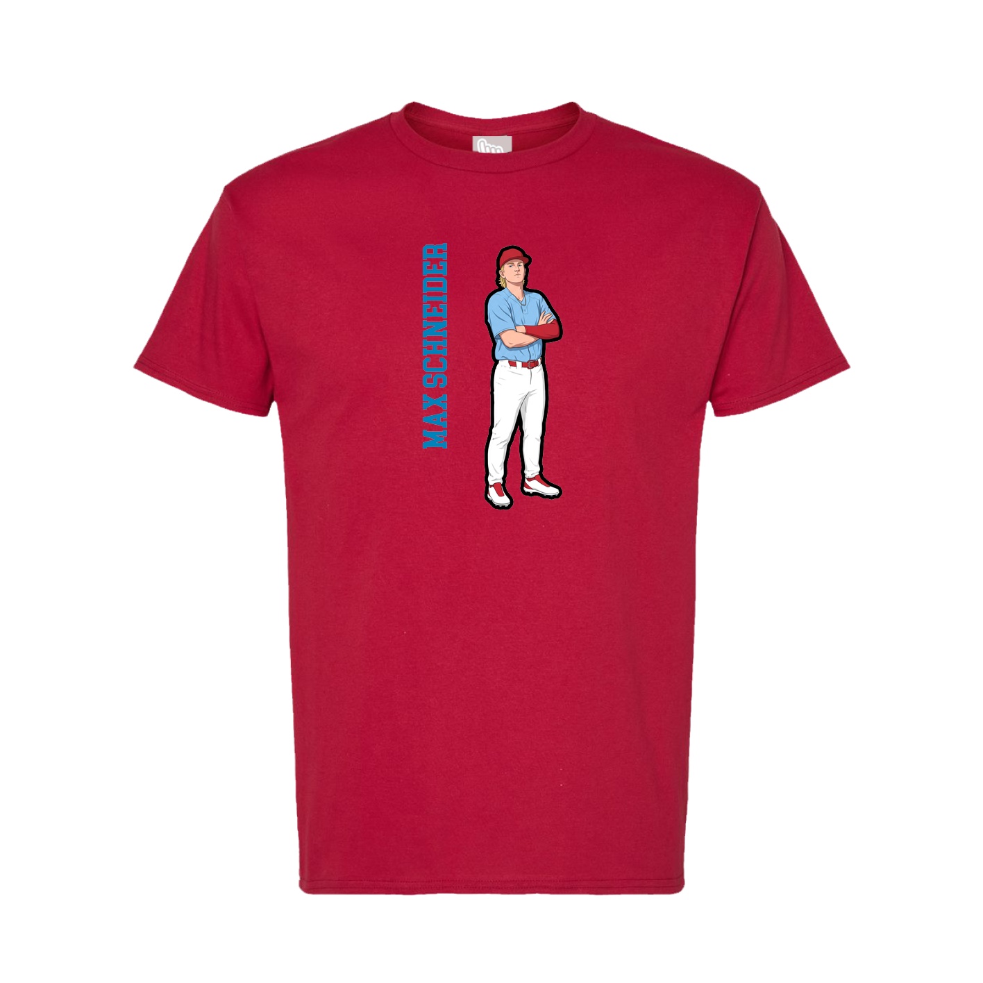 Tee — Name Vertical in Crimson