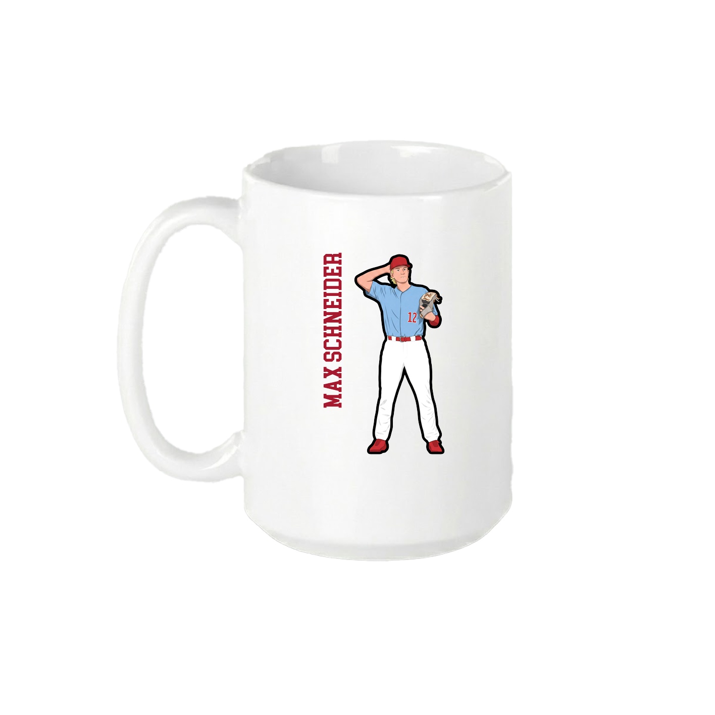 15oz Coffee Mug — Name Vertical in White
