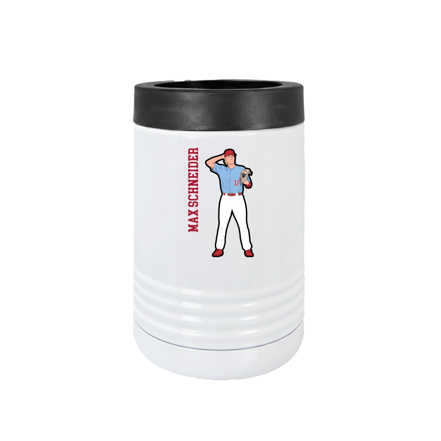 Beverage Holder — Name Vertical in White