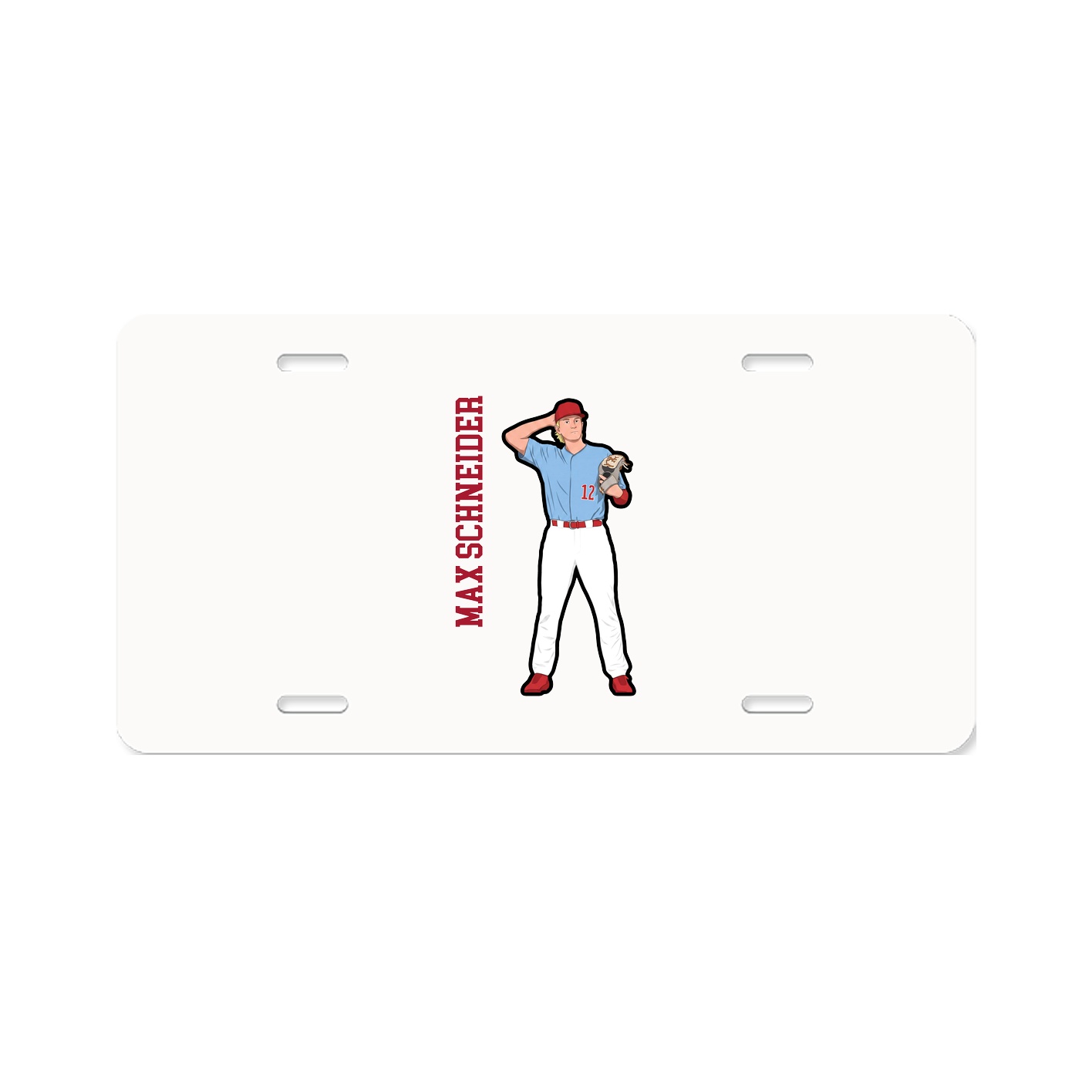 License Plate — Name Vertical in Classic