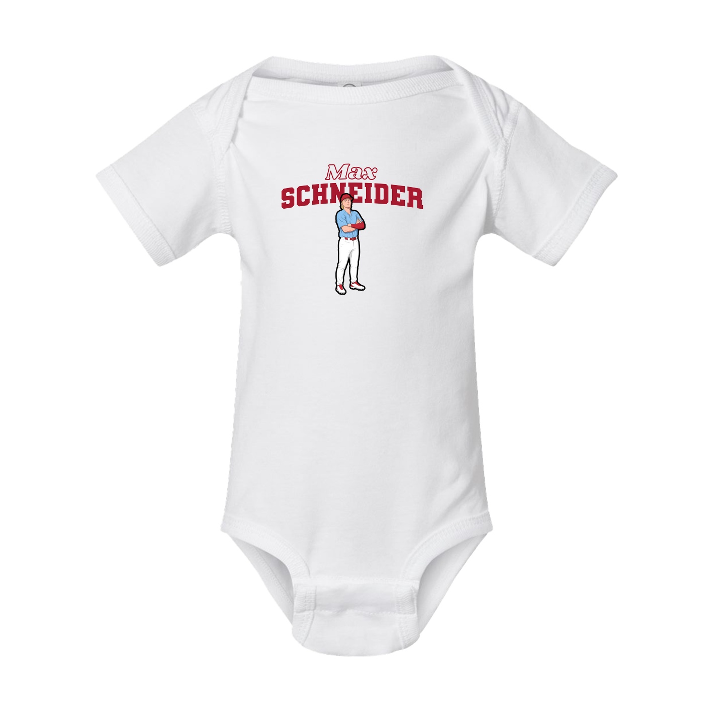 Baby Onesie — Name Arch in White