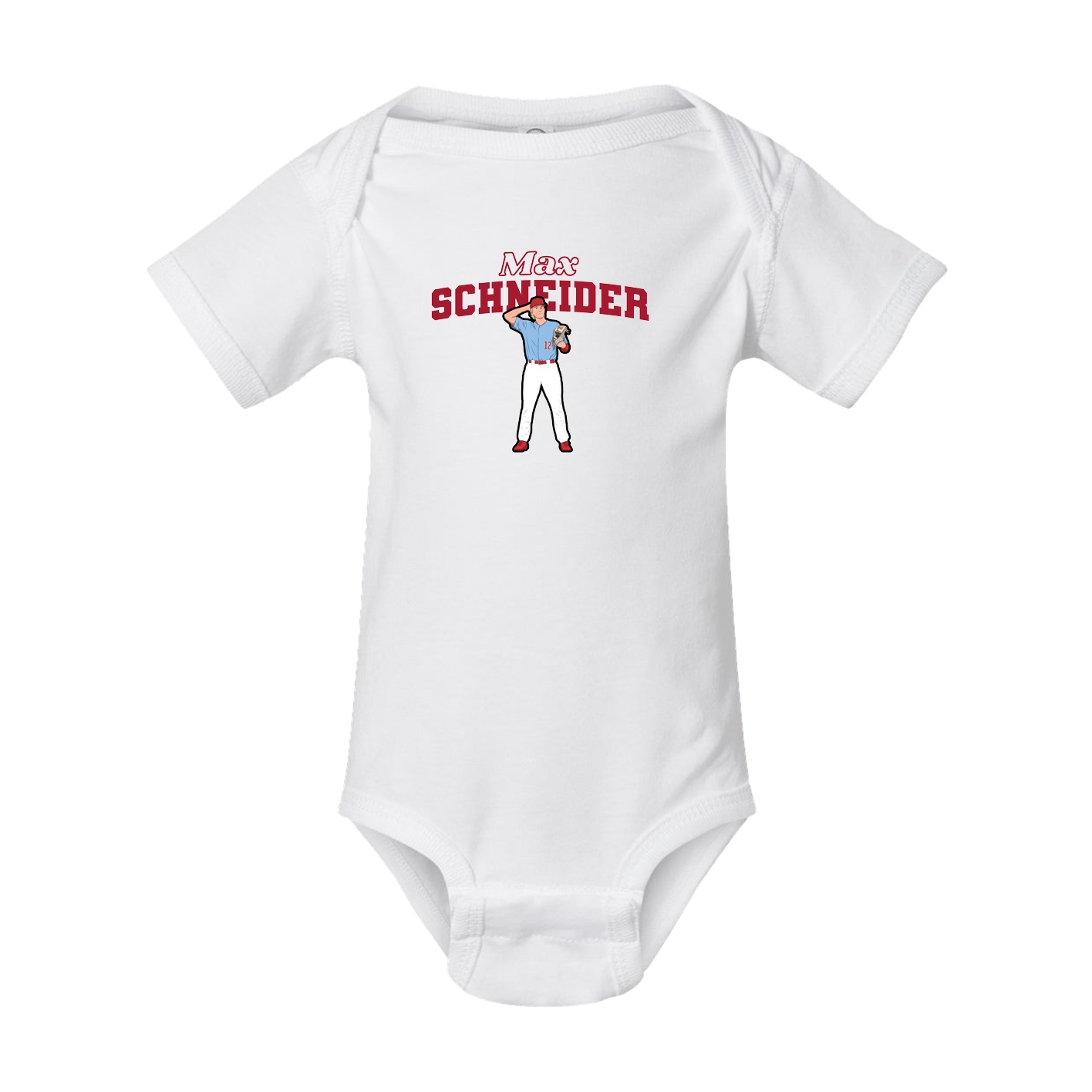 Baby Onesie — Name Arch in White