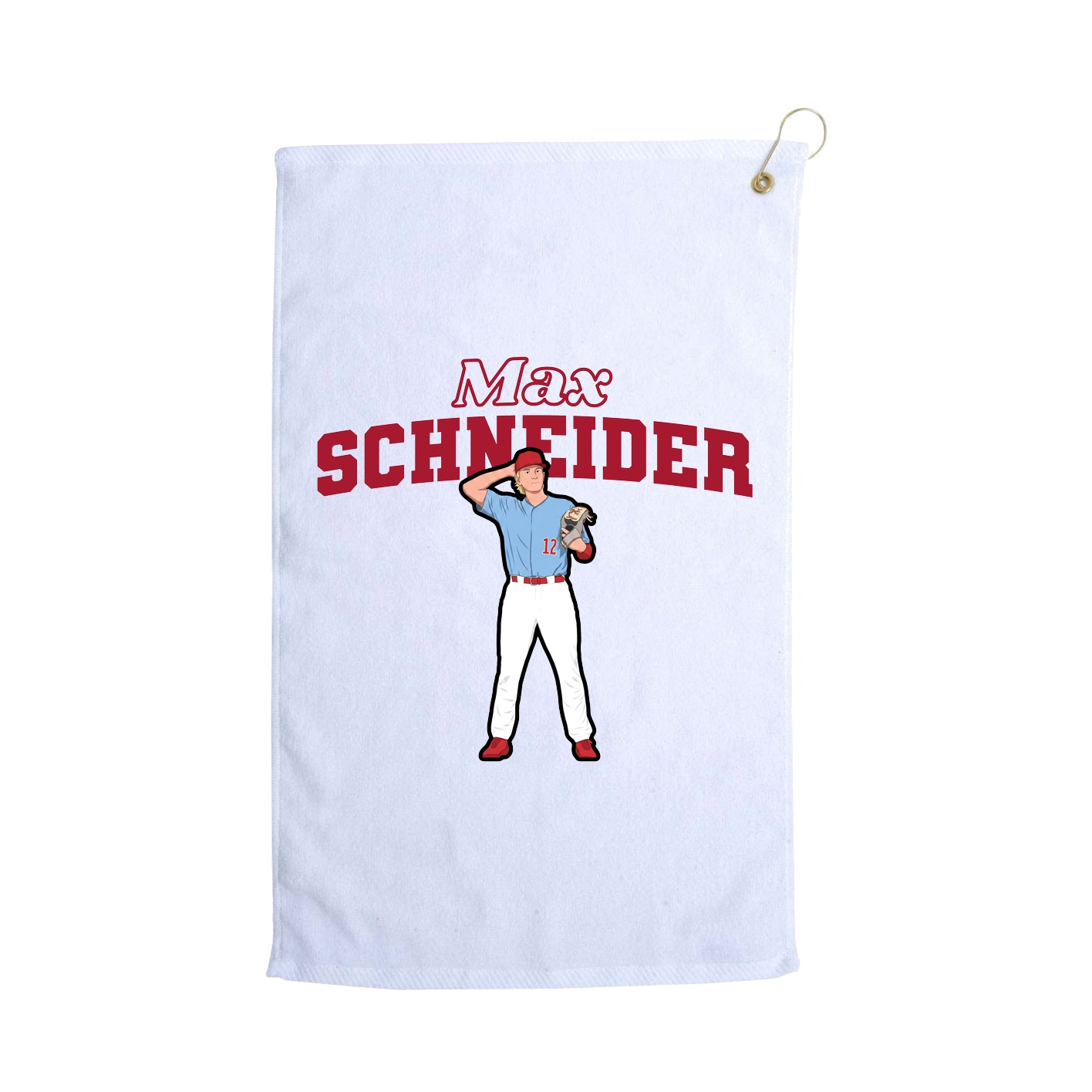 Golf Towel — Name Arch in White