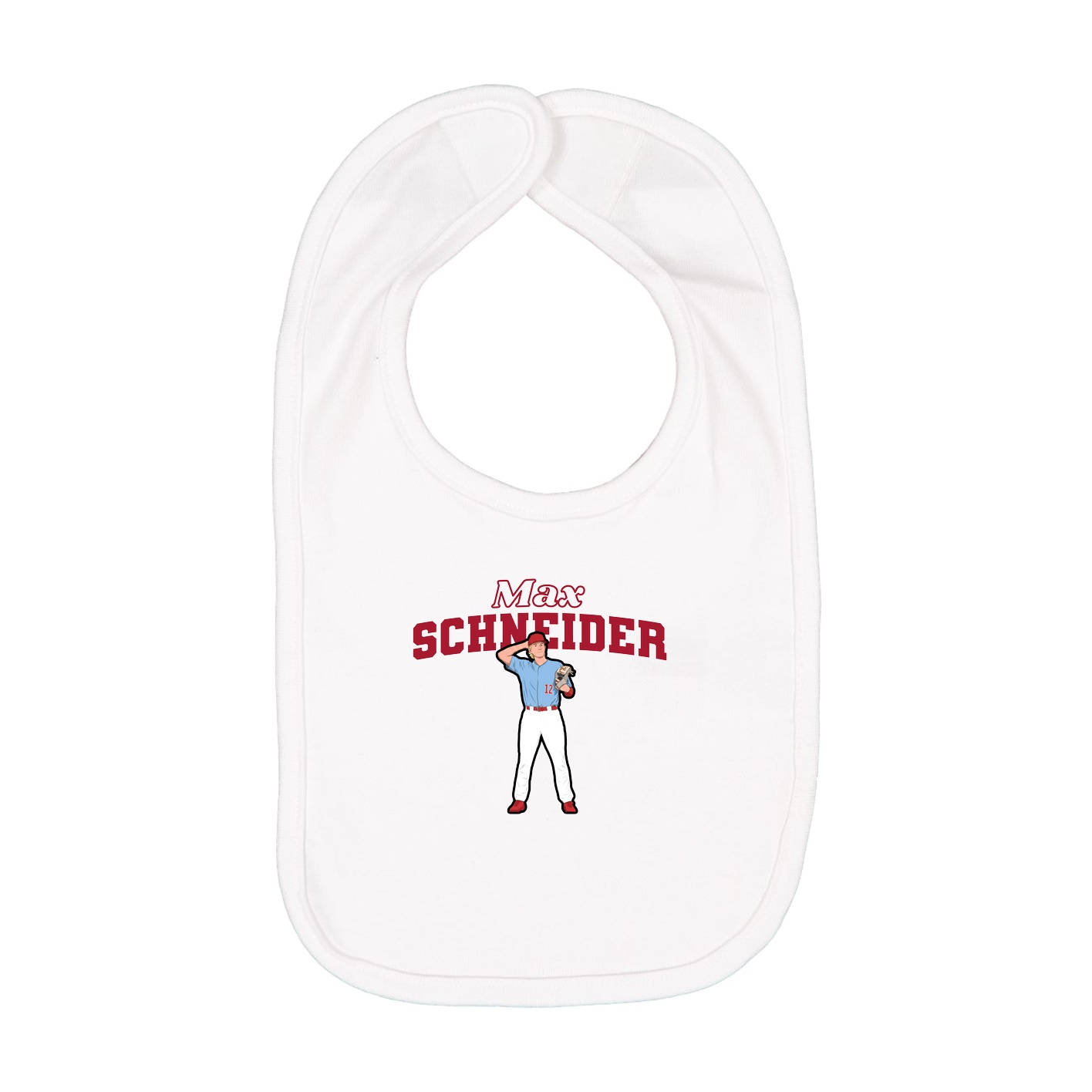 Infant Bib — Name Arch in White