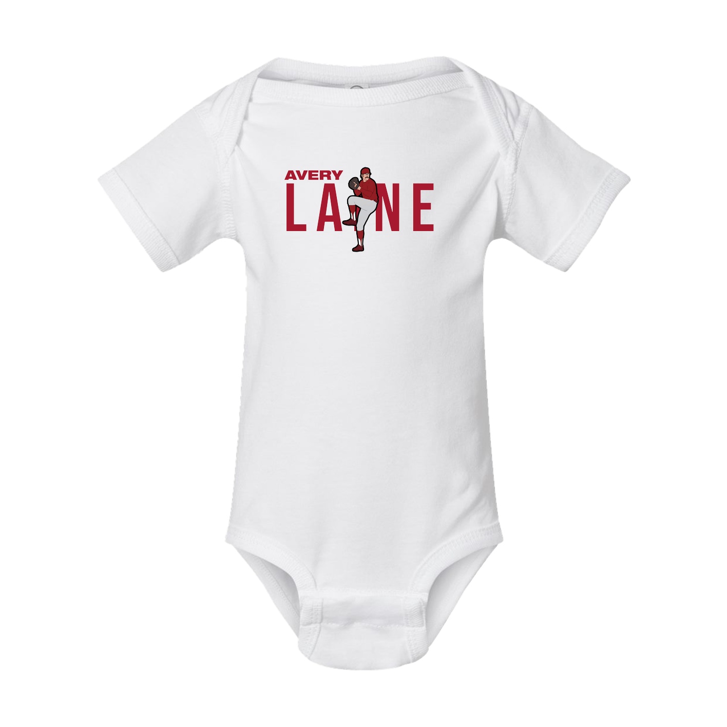 Baby Onesie — Player Name in White