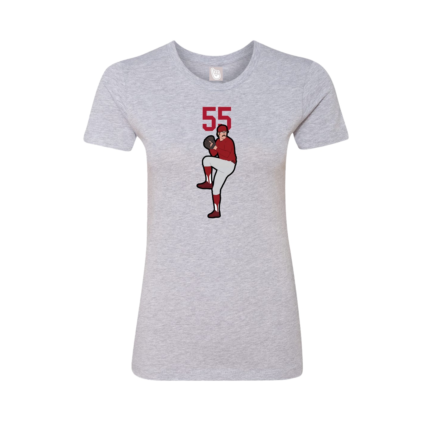Fitted Women's Tee — Number Top in Grey