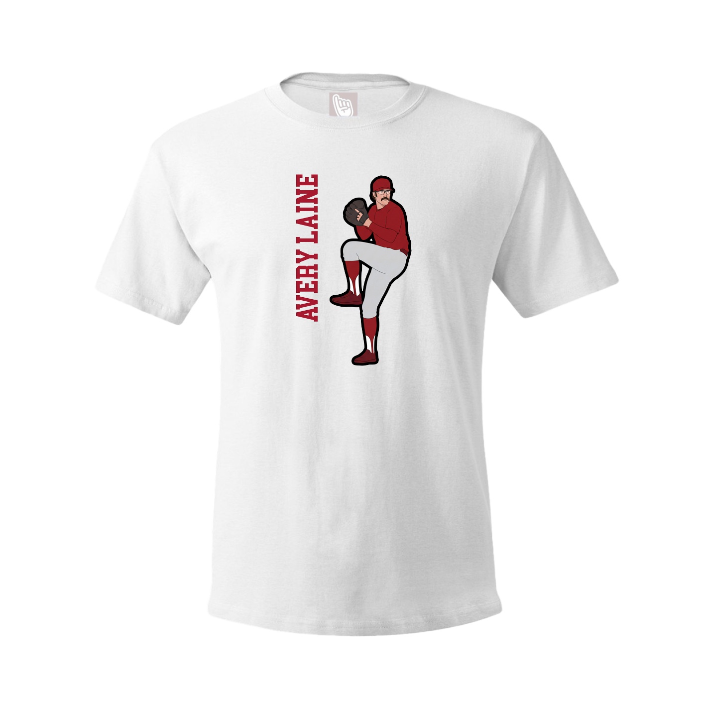 Tee — Name Vertical in White