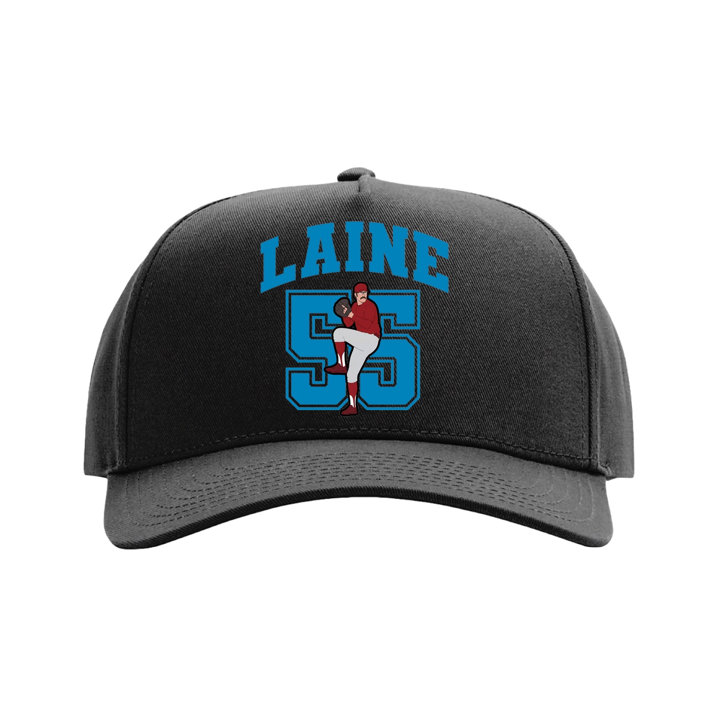 Full Fabric Five-Panel Champ Cap — Number in Black