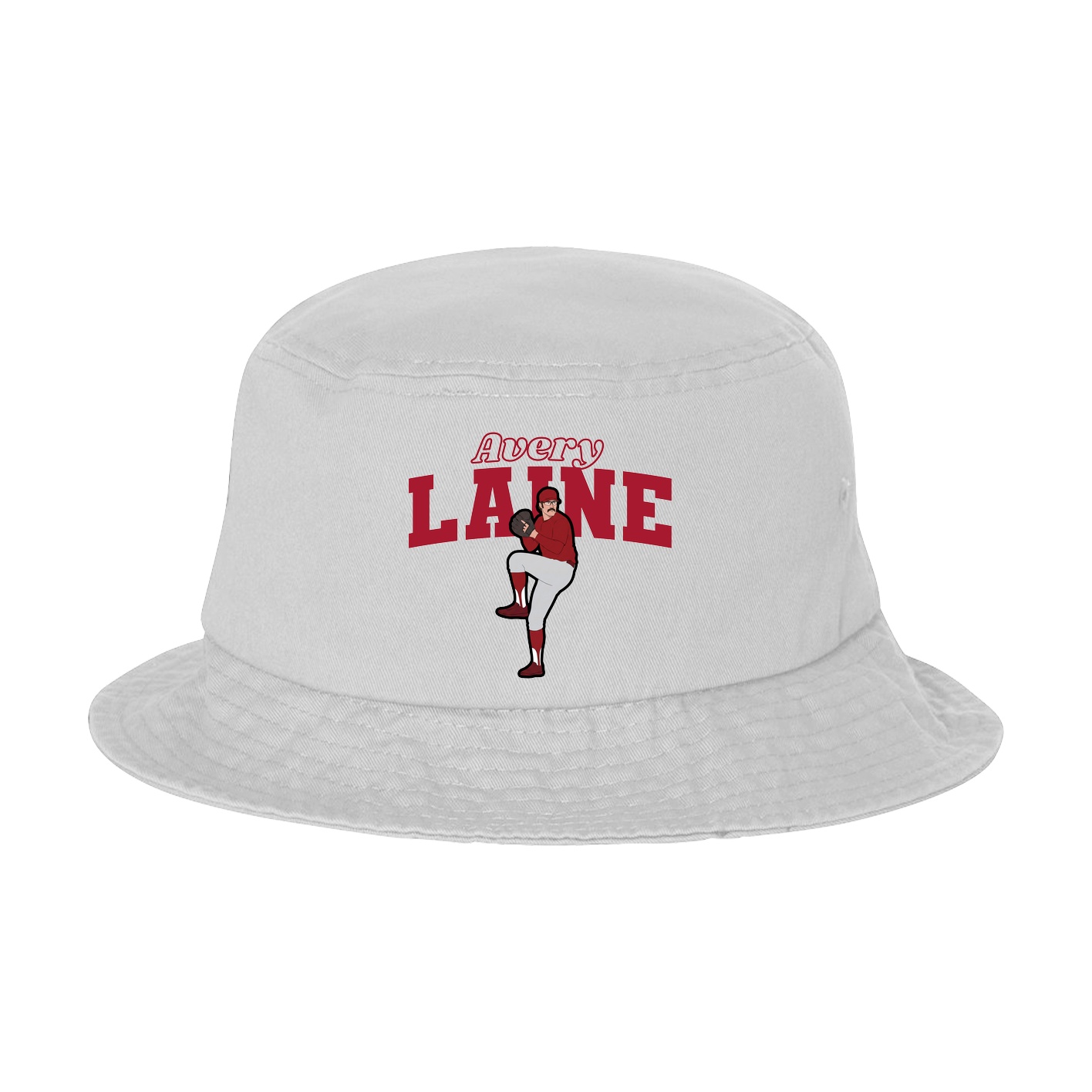 Bucket Cap — Name Arch in White