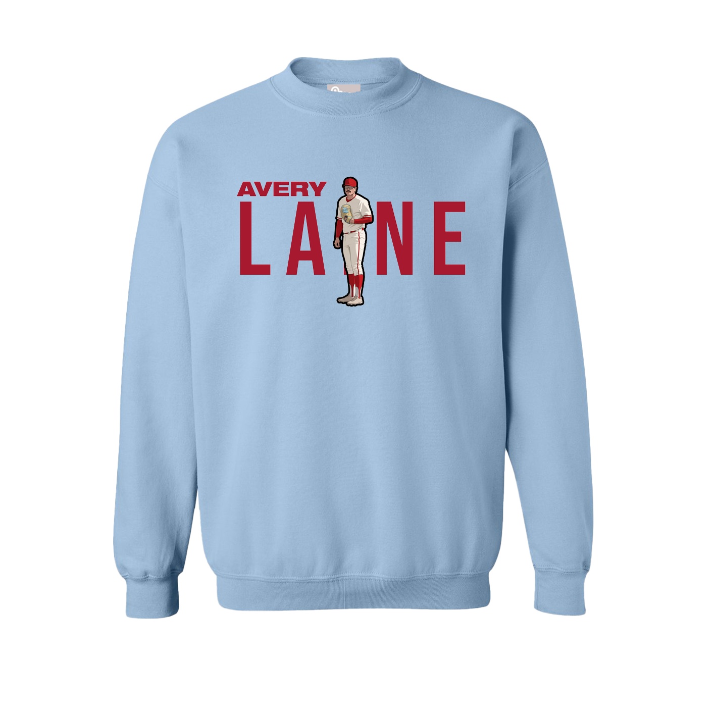 Fleece Crew — Player Name in Light Blue