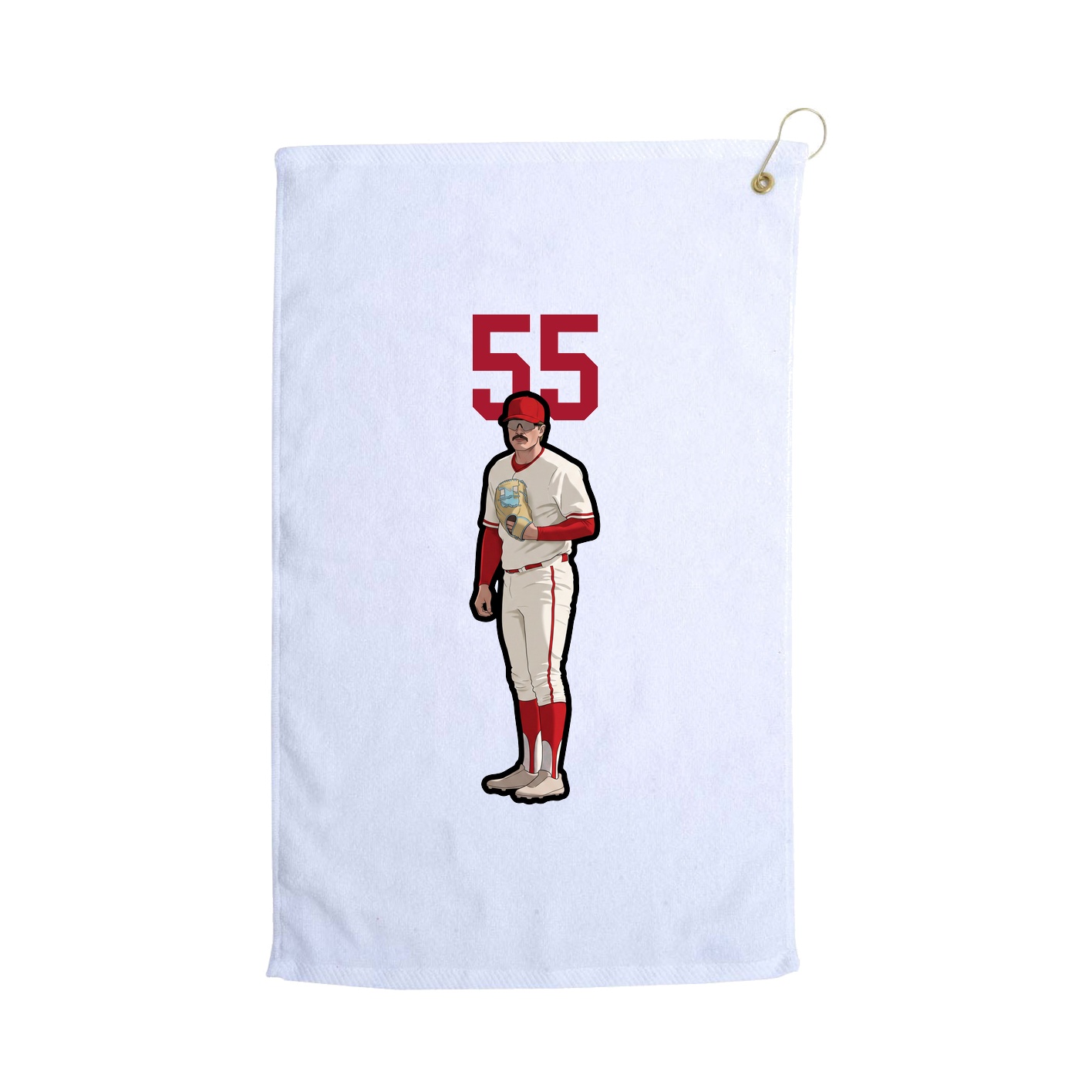 Golf Towel — Number Top in White
