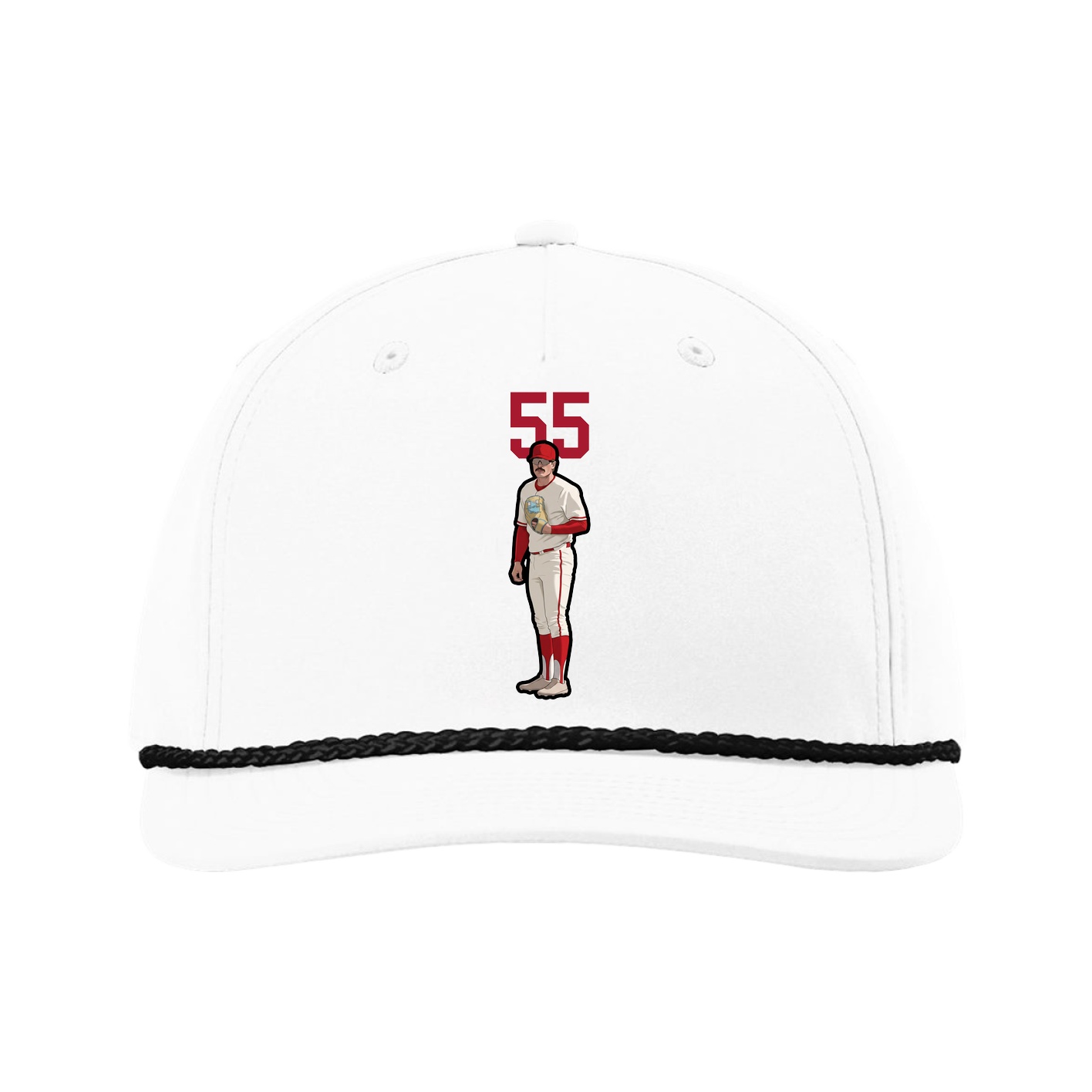 Five-Panel Classic Rope Cap — Number Top in White