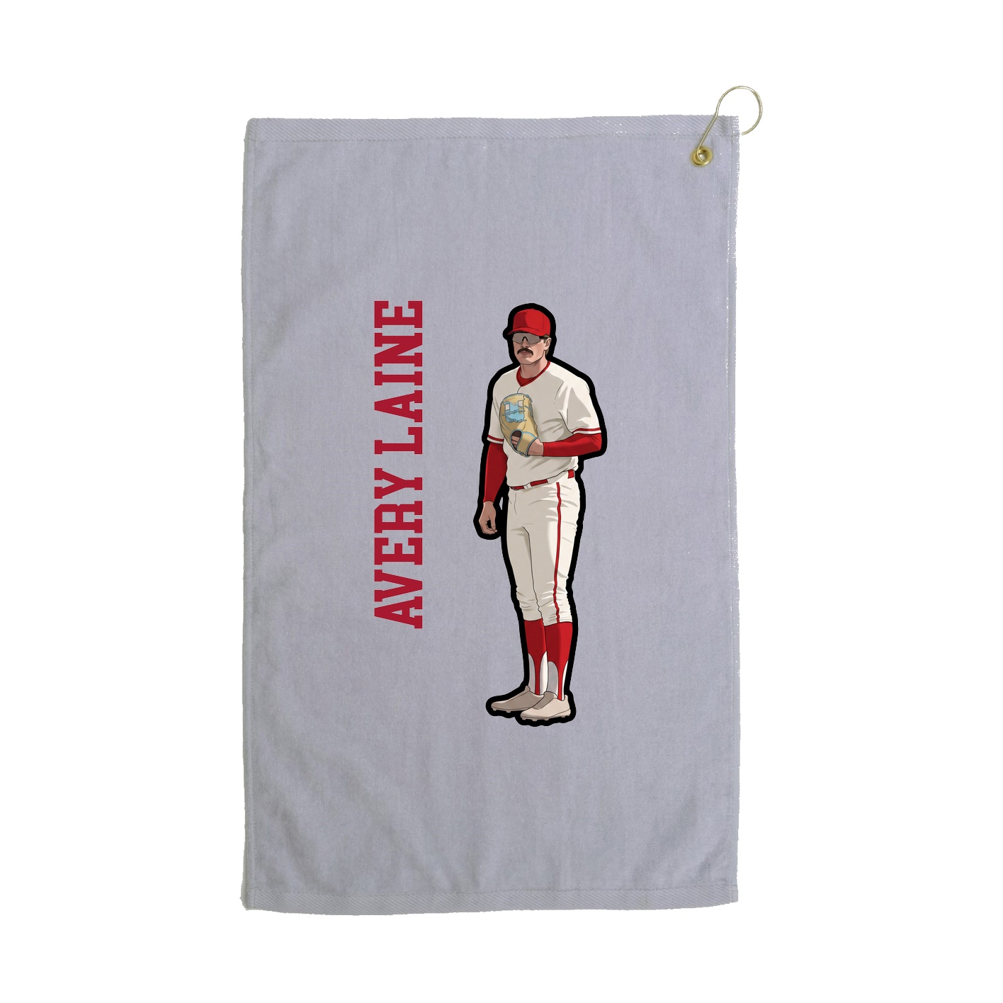 Golf Towel — Name Vertical in Grey