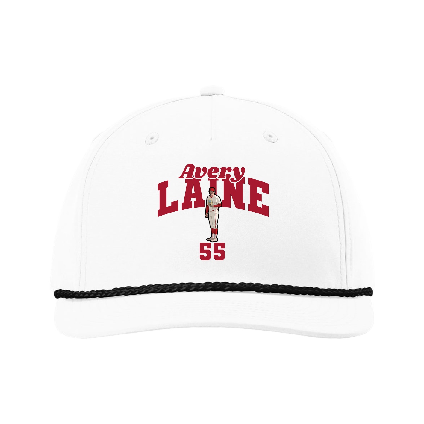 Five-Panel Classic Rope Cap — Signature Arch in White