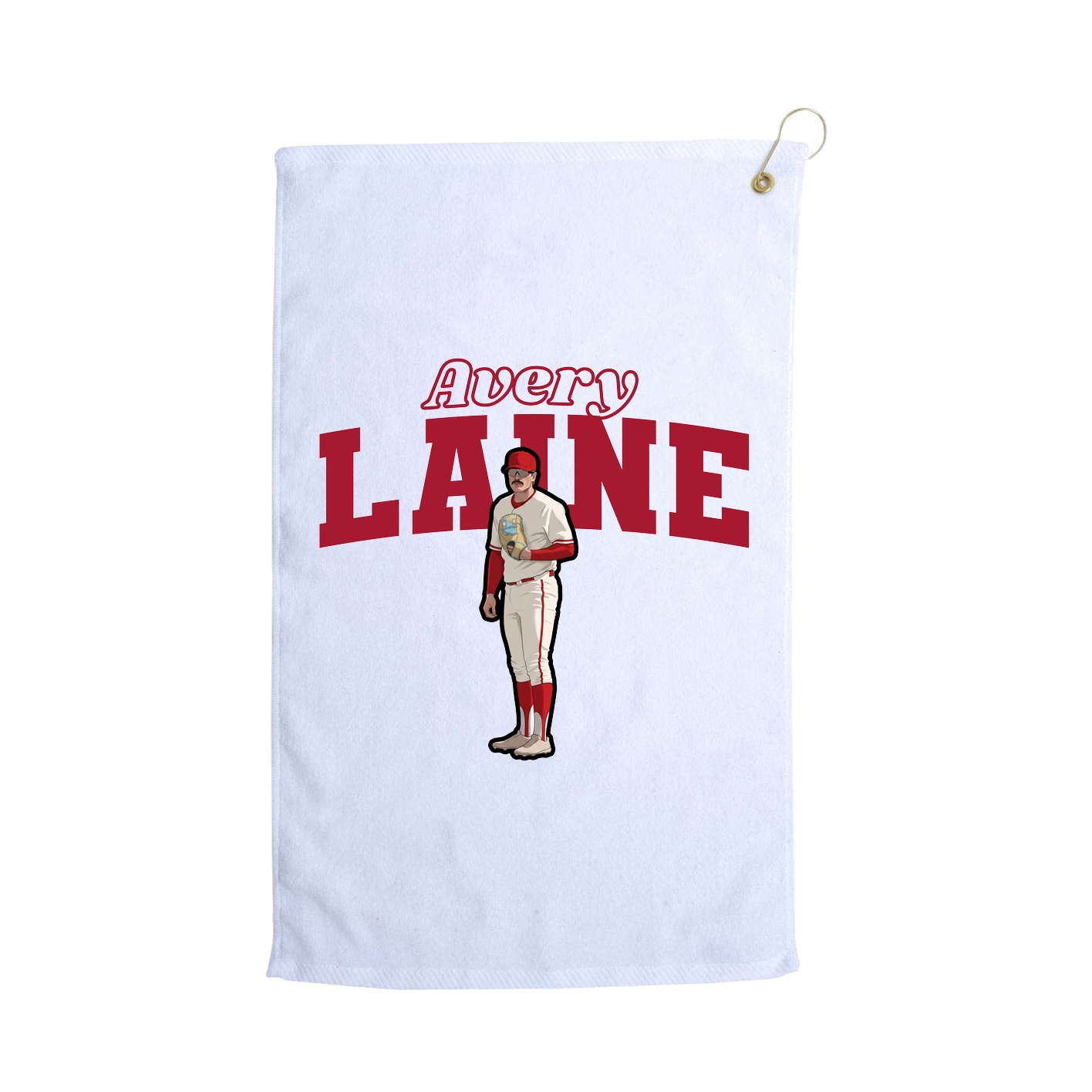 Golf Towel — Name Arch in White