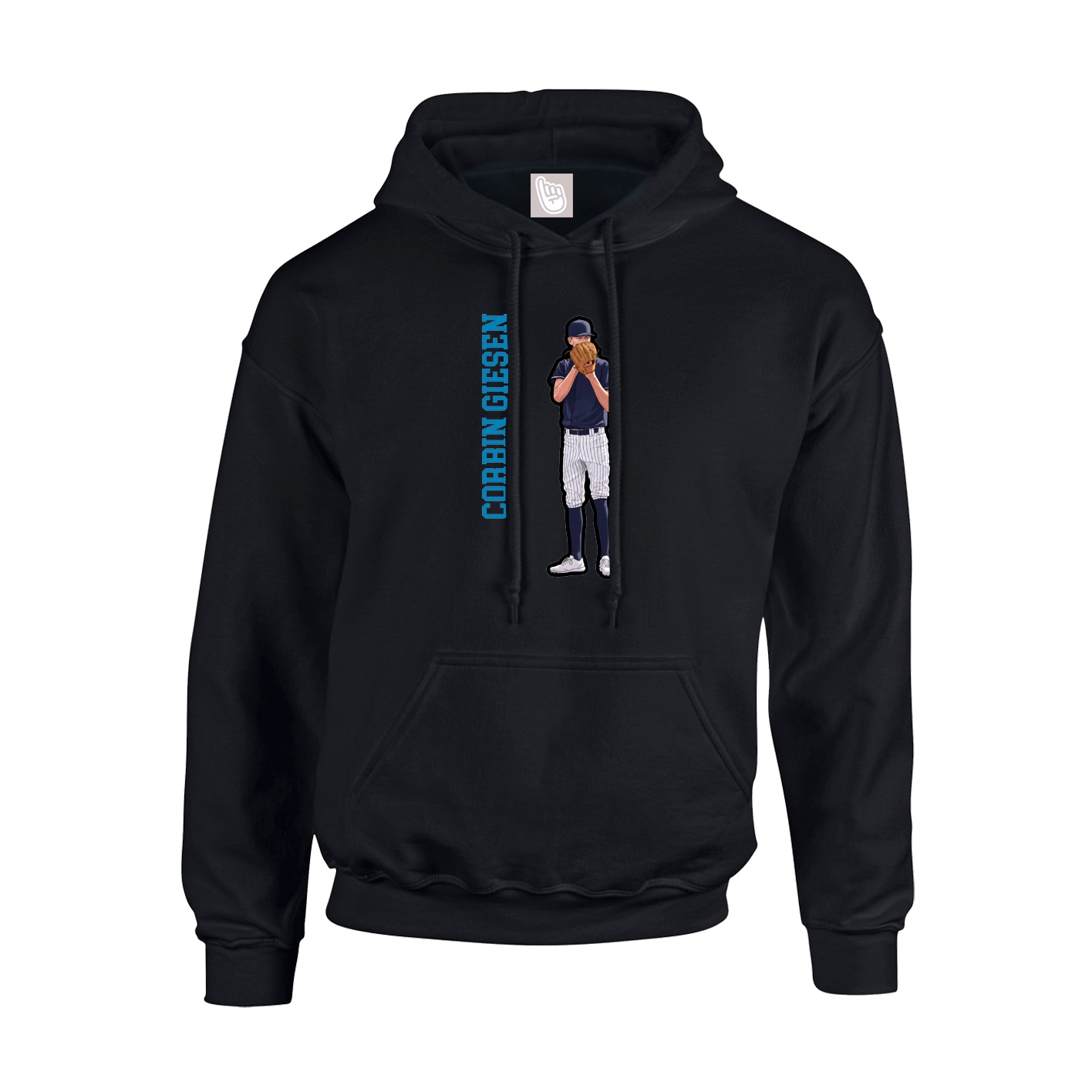 Hoodie — Name Vertical in Black