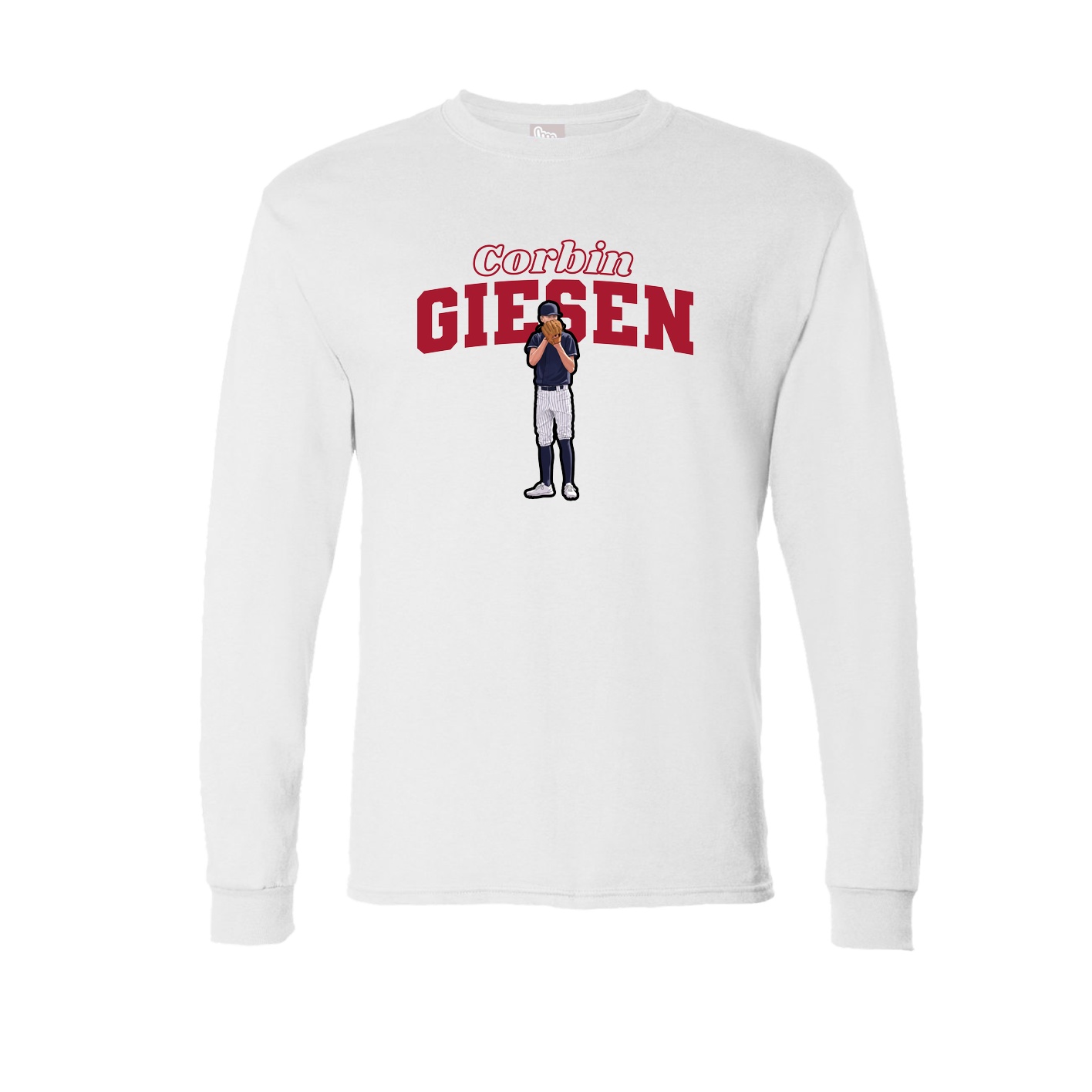 Long Sleeve Tee — Name Arch in White