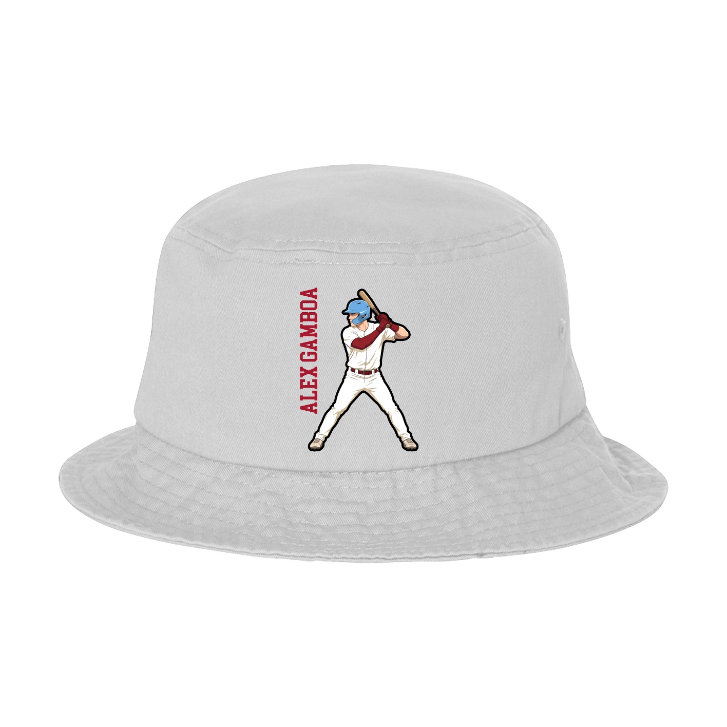 Bucket Cap — Name Vertical in White