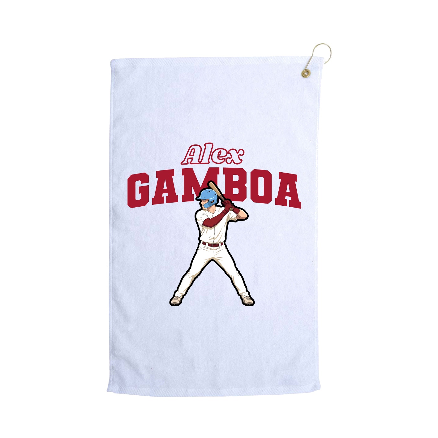 Golf Towel — Name Arch in White