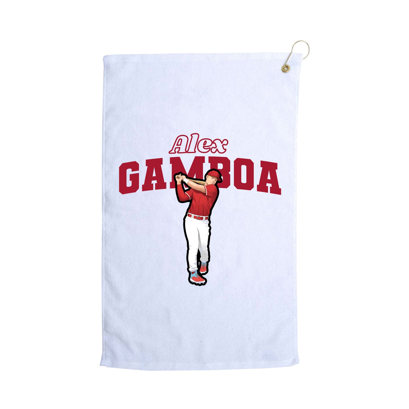 Golf Towel — Name Arch in White