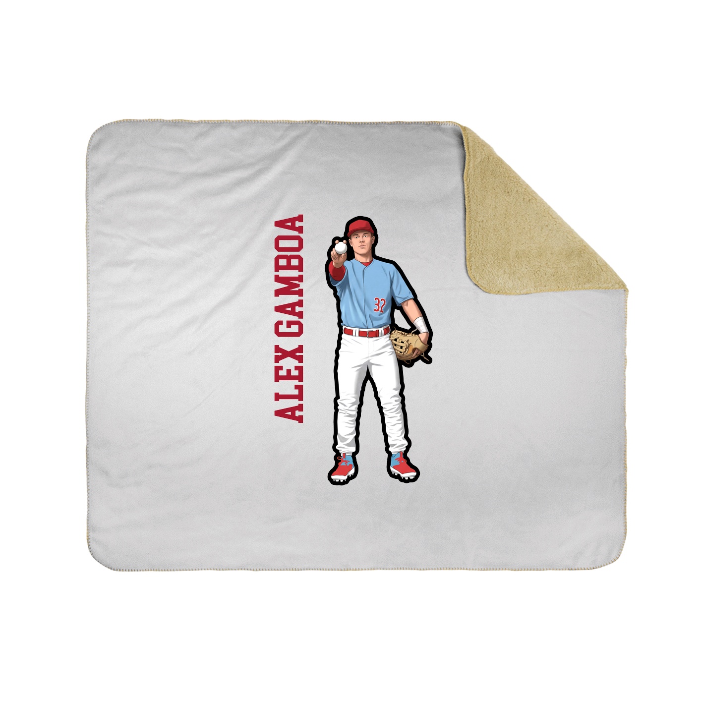 Throw Blanket — Name Vertical in White