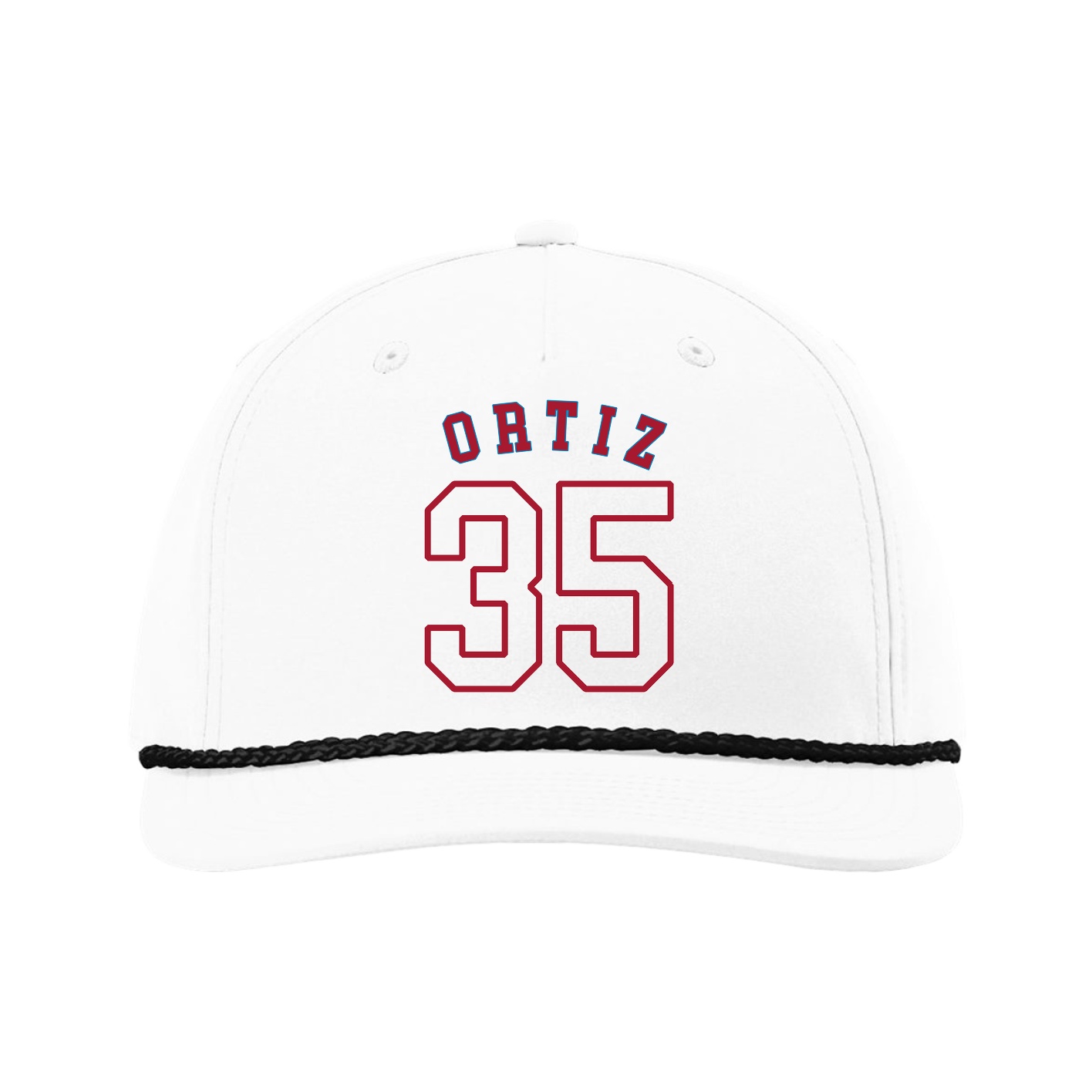 Five-Panel Classic Rope Cap — Shirsey Arch in White