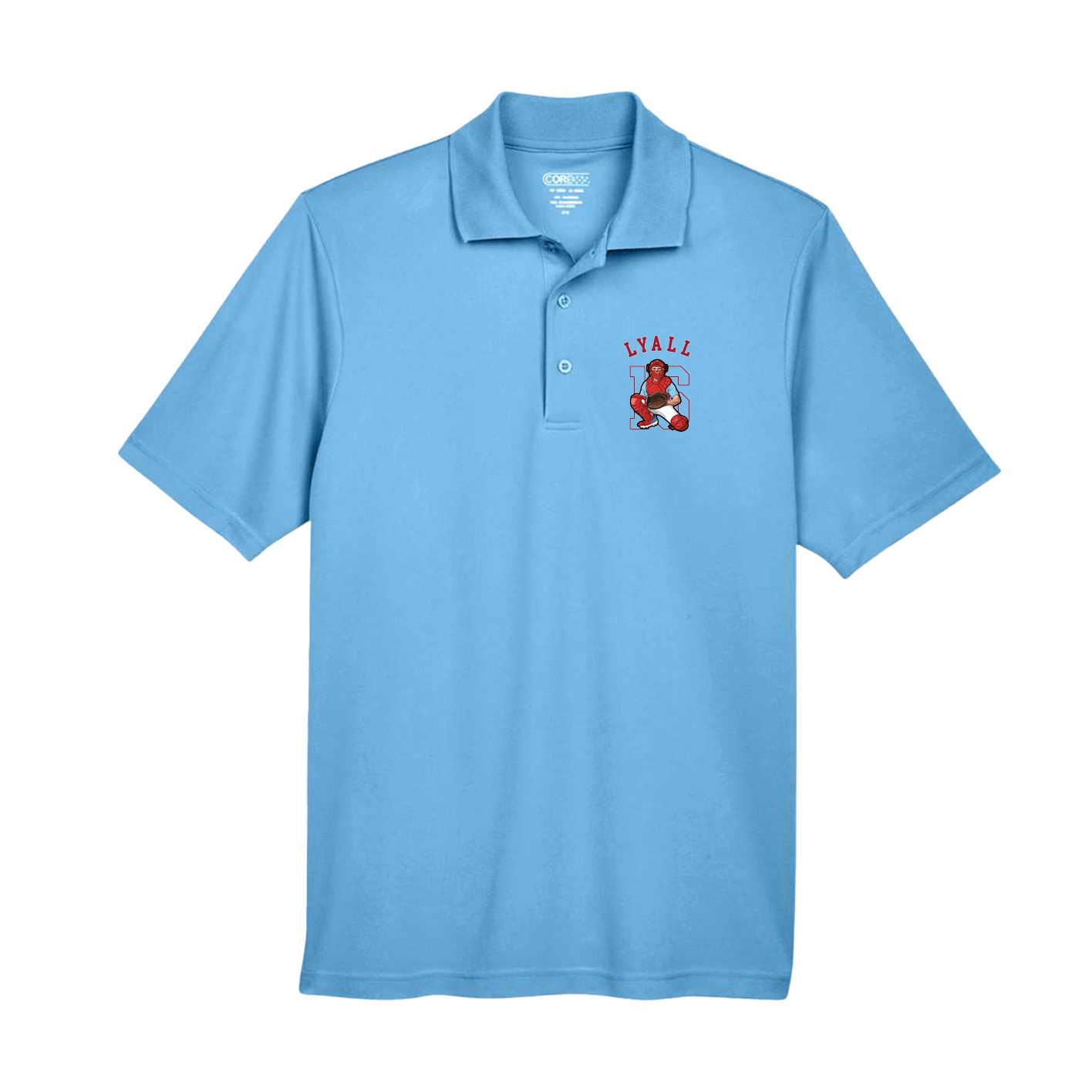 Performance Polo — Shirsey Arch in Powder Blue