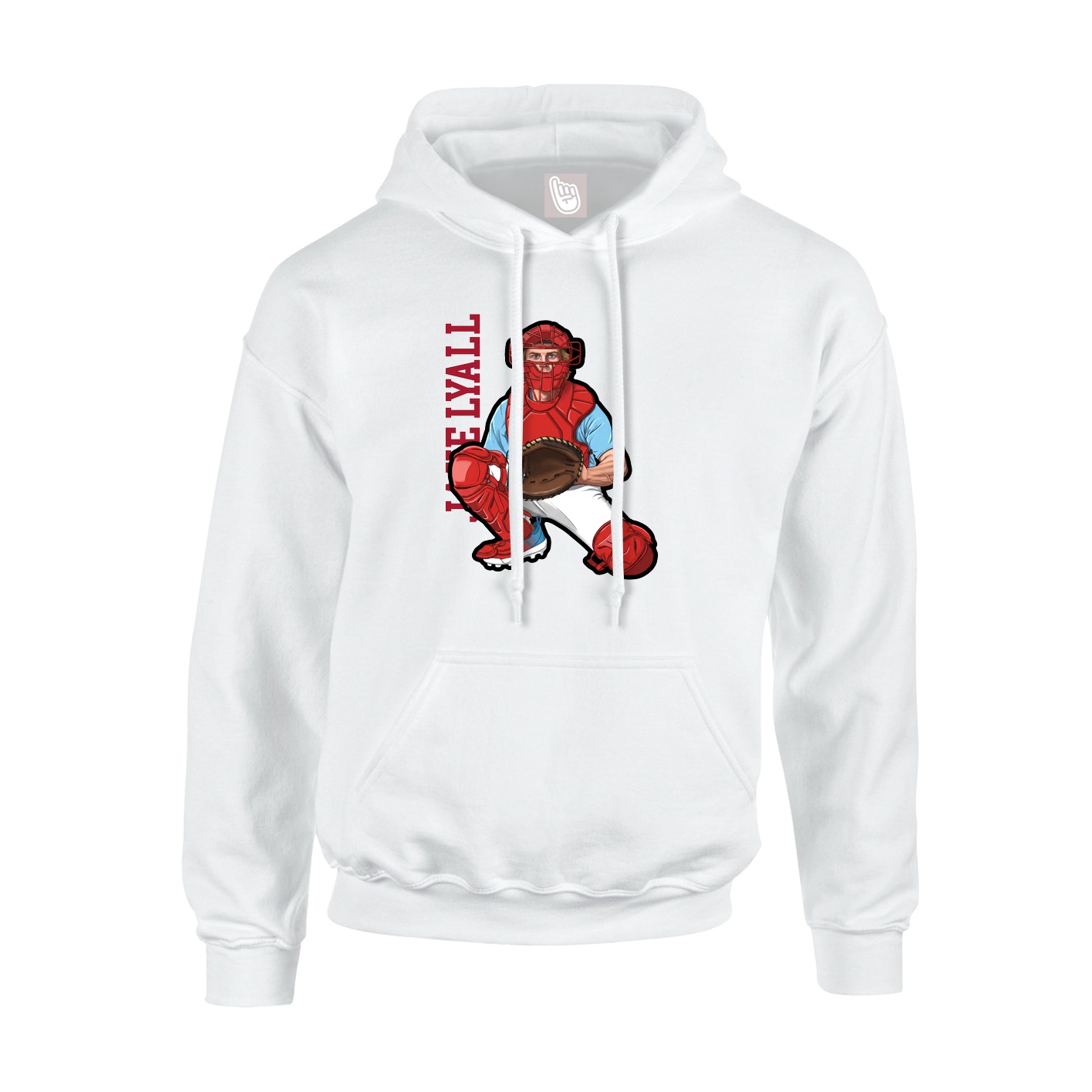 Youth Hoodie — Name Vertical in White