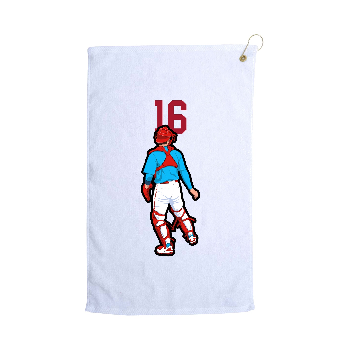 Golf Towel — Number Top in White