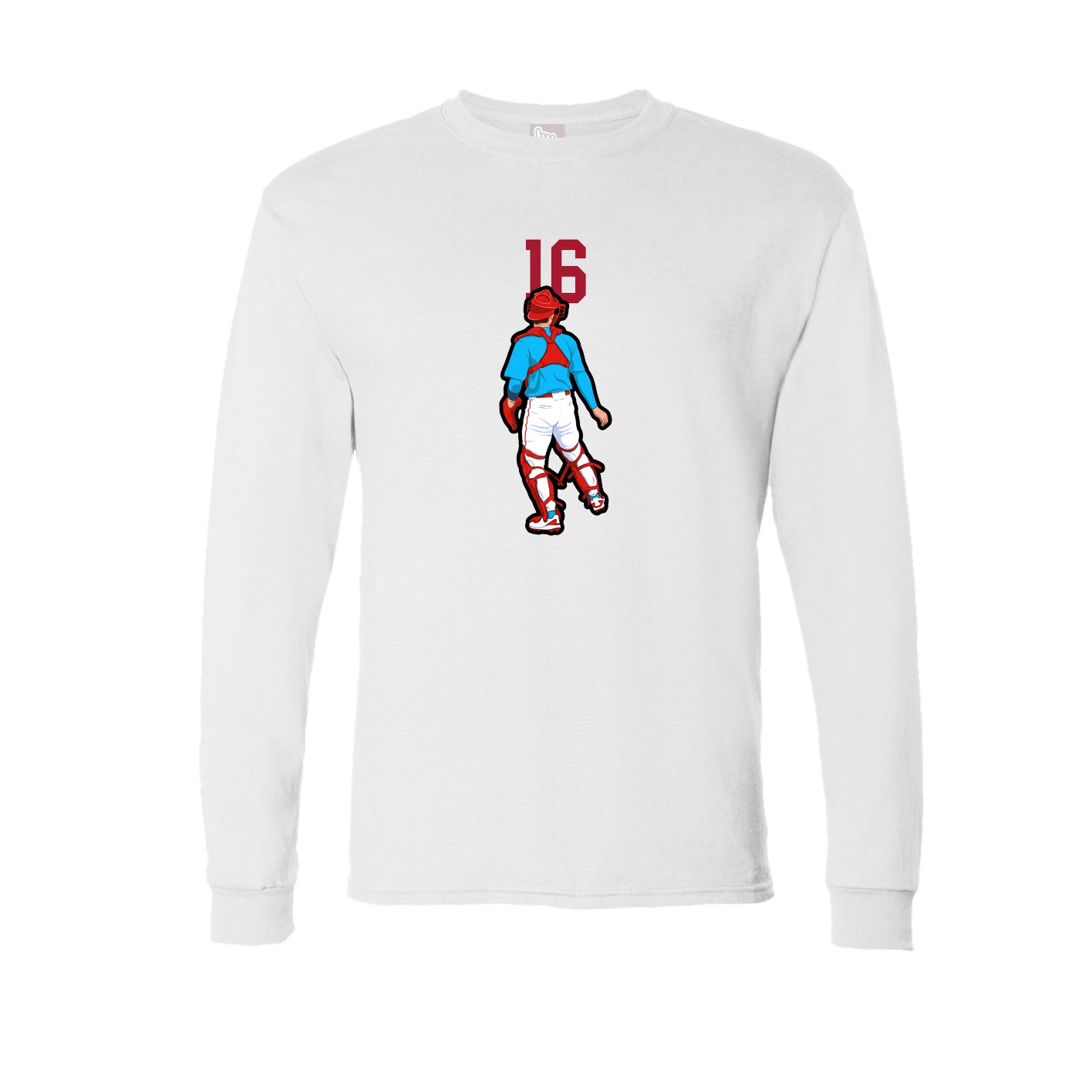 Long Sleeve Tee — Number Top in White
