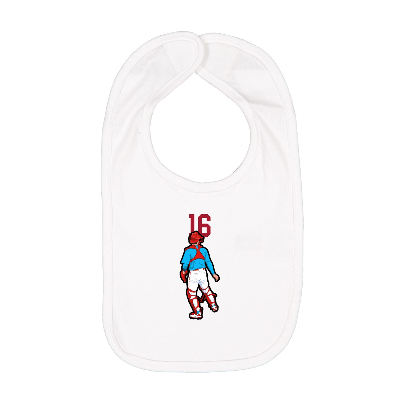 Infant Bib — Number Top in White