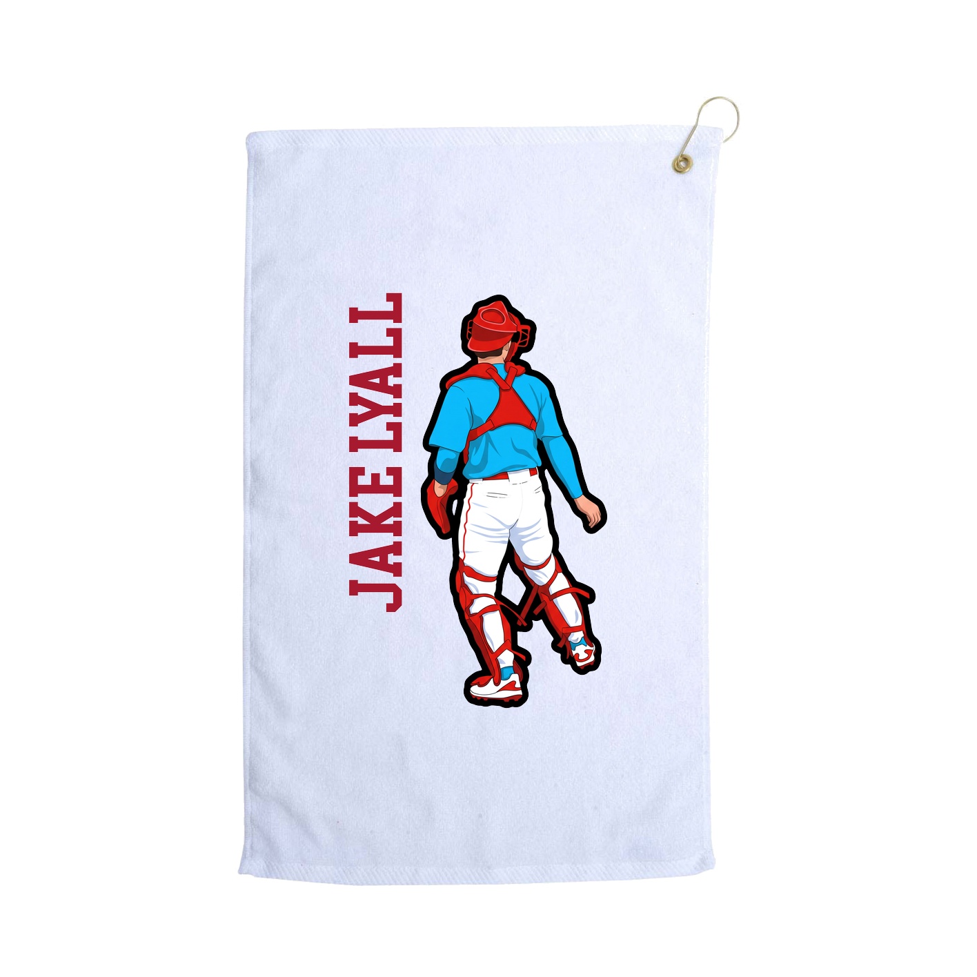 Golf Towel — Name Vertical in White
