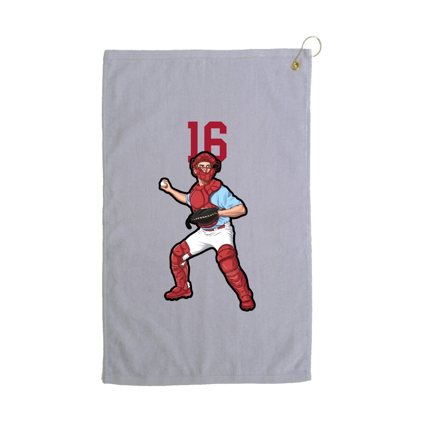 Golf Towel — Number Top in Grey