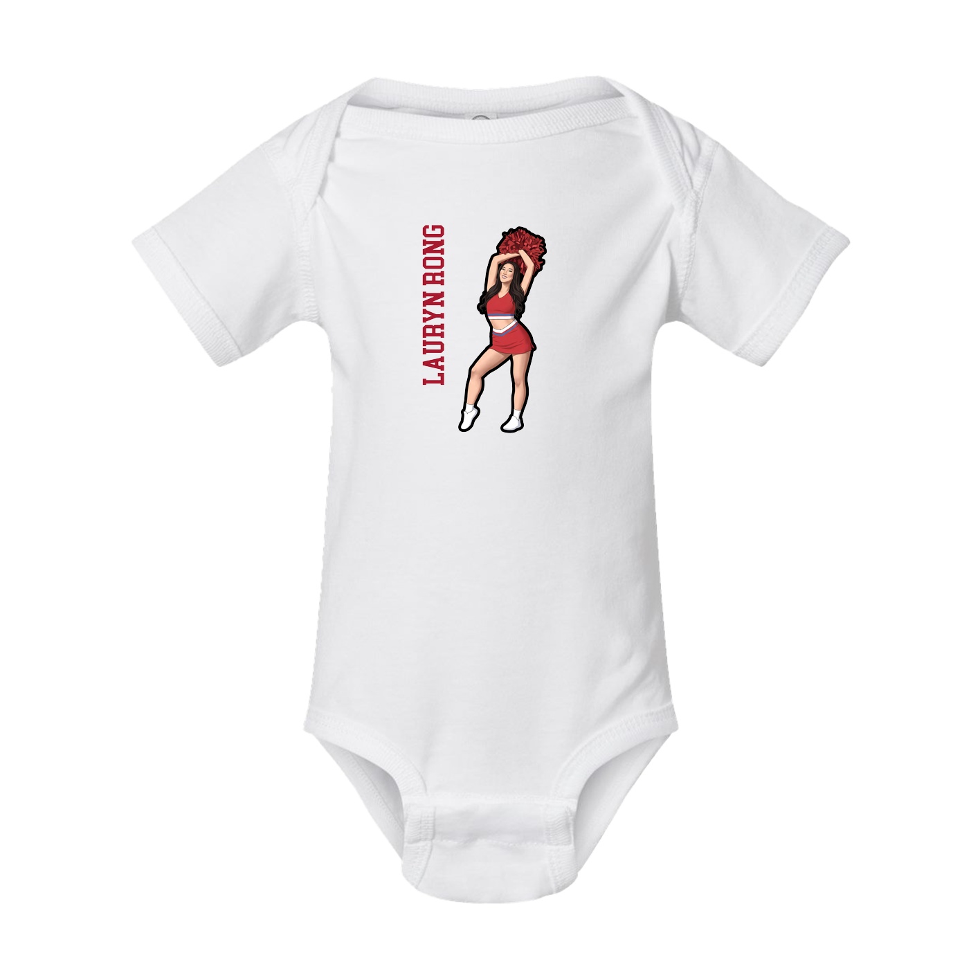 Baby Onesie — Name Vertical in White