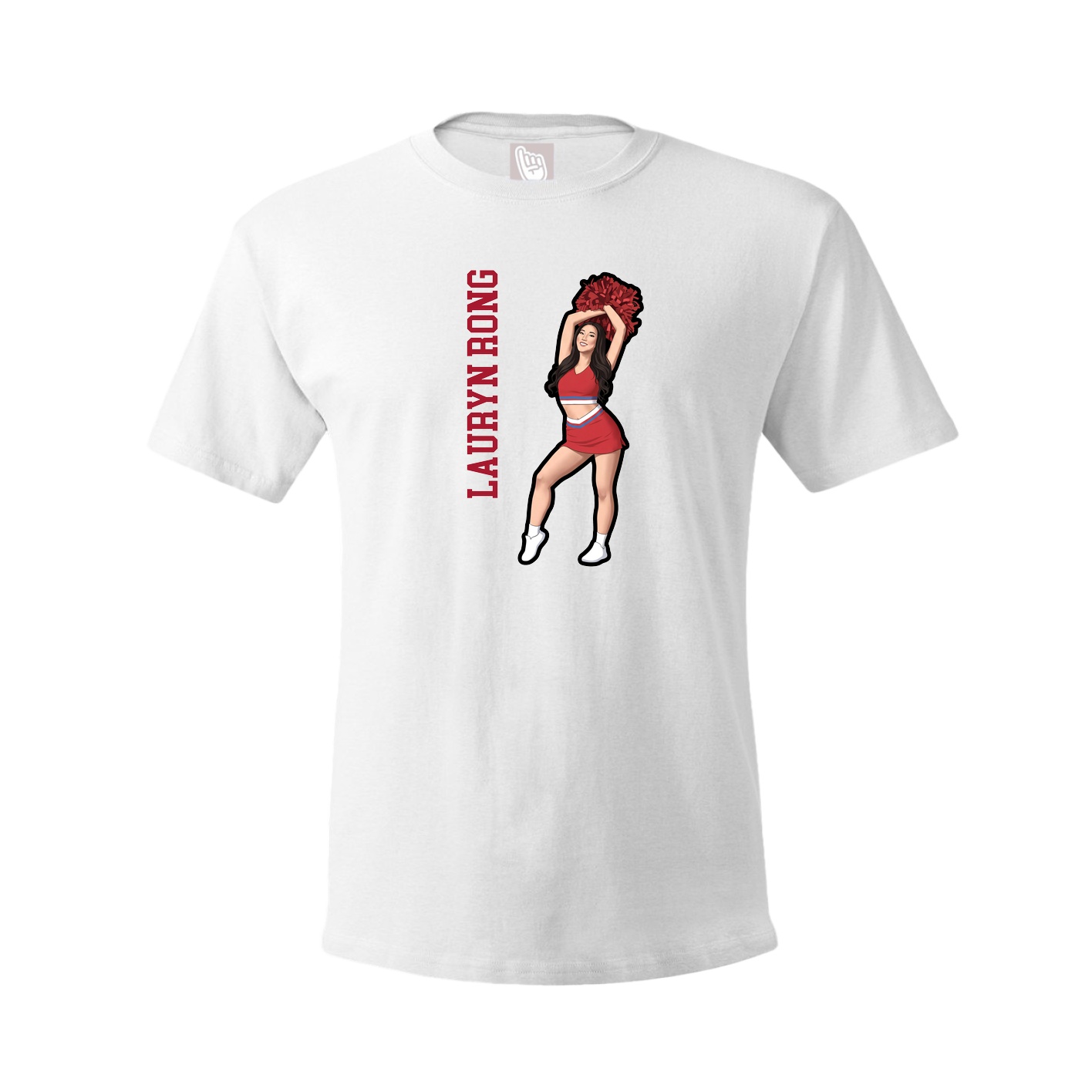 Tee — Name Vertical in White