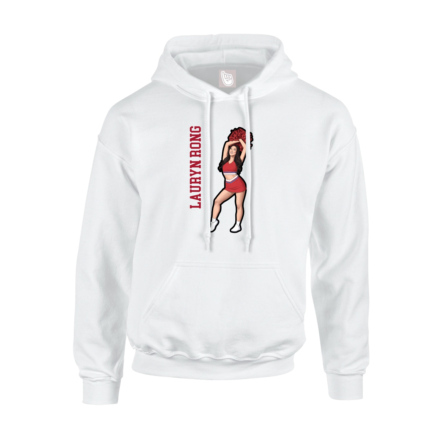 Hoodie — Name Vertical in White