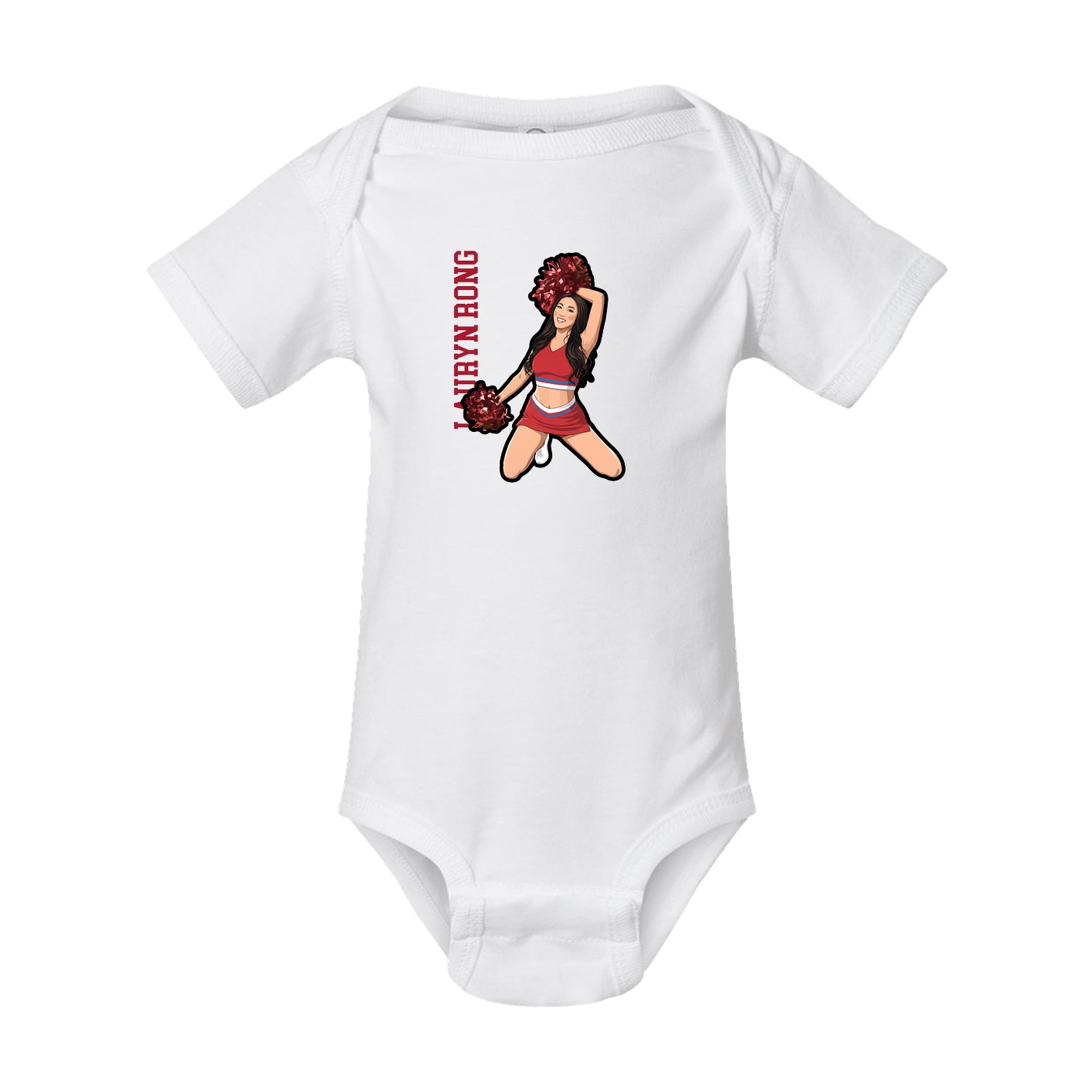 Baby Onesie — Name Vertical in White