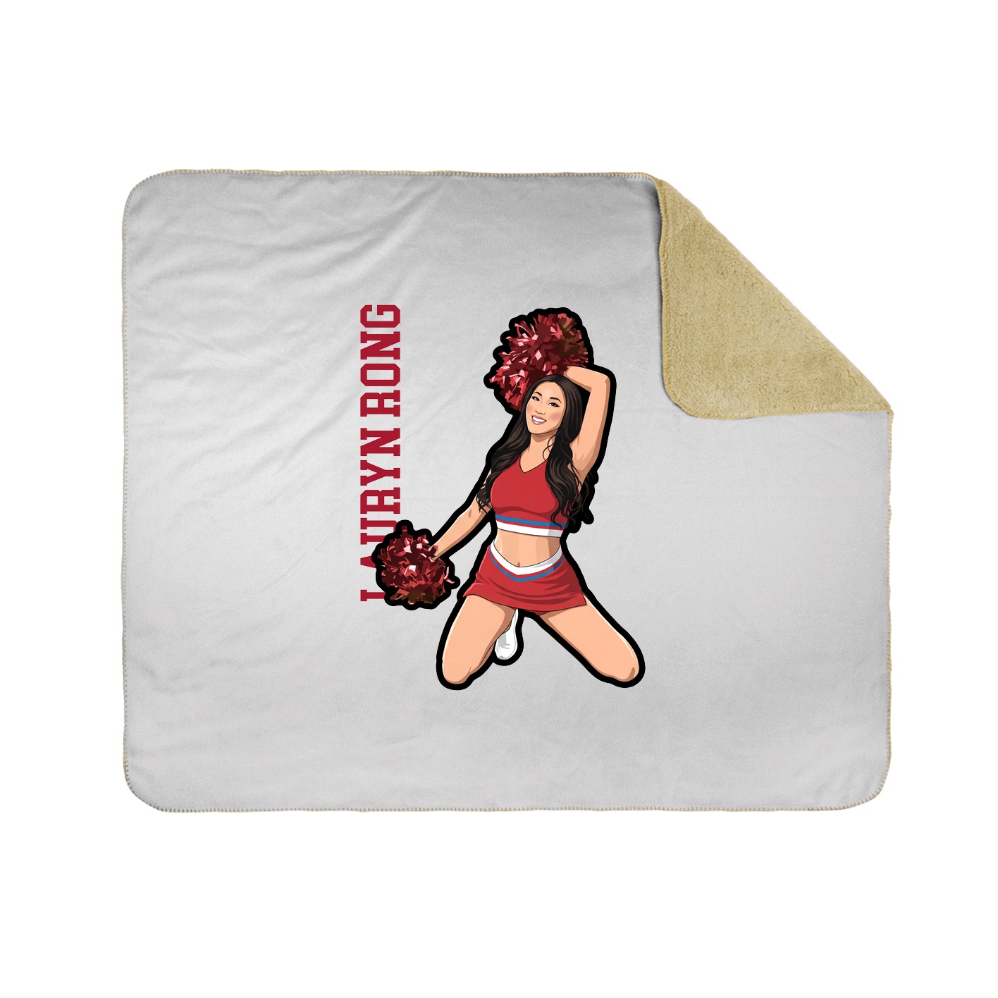 Throw Blanket — Name Vertical in White