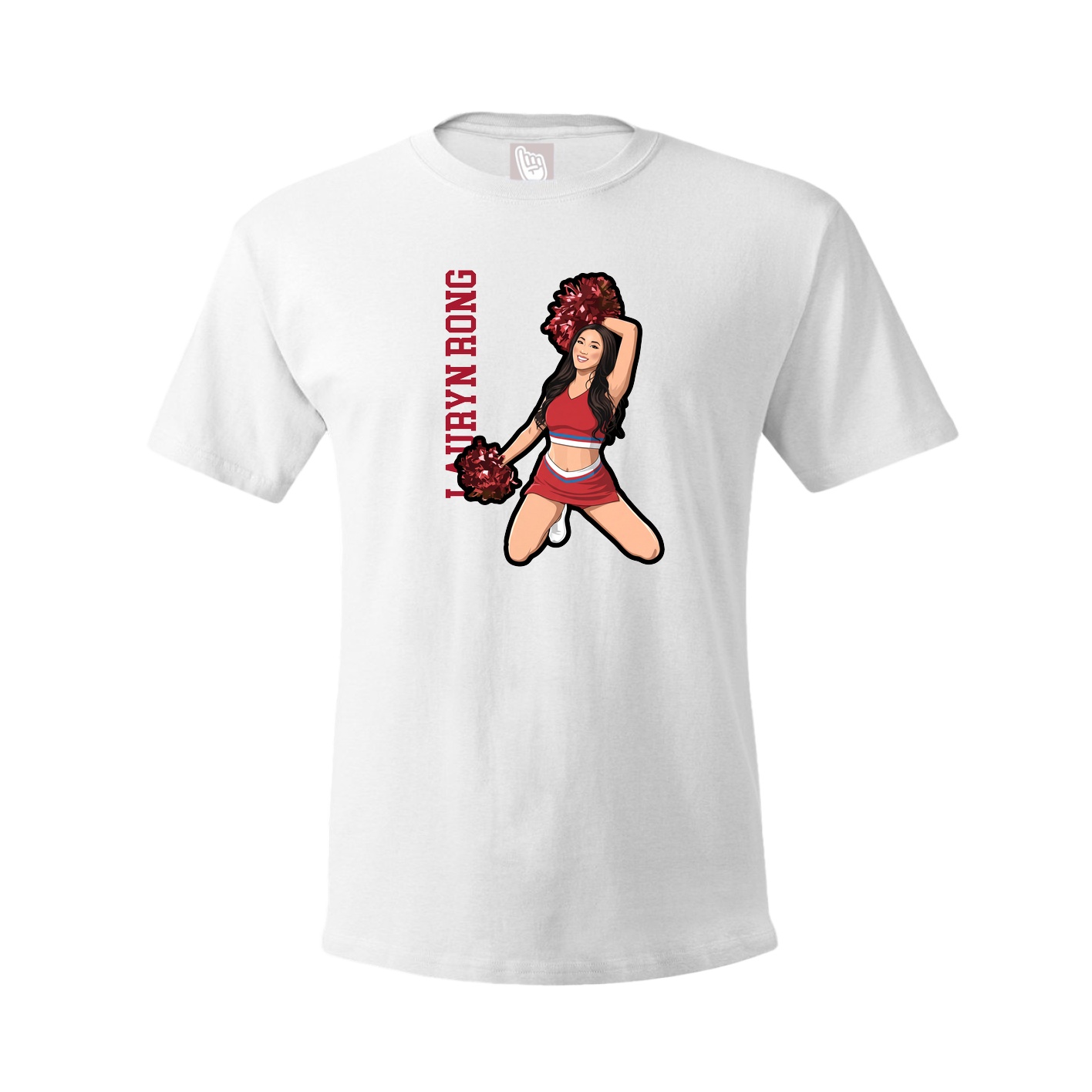 Tee — Name Vertical in White