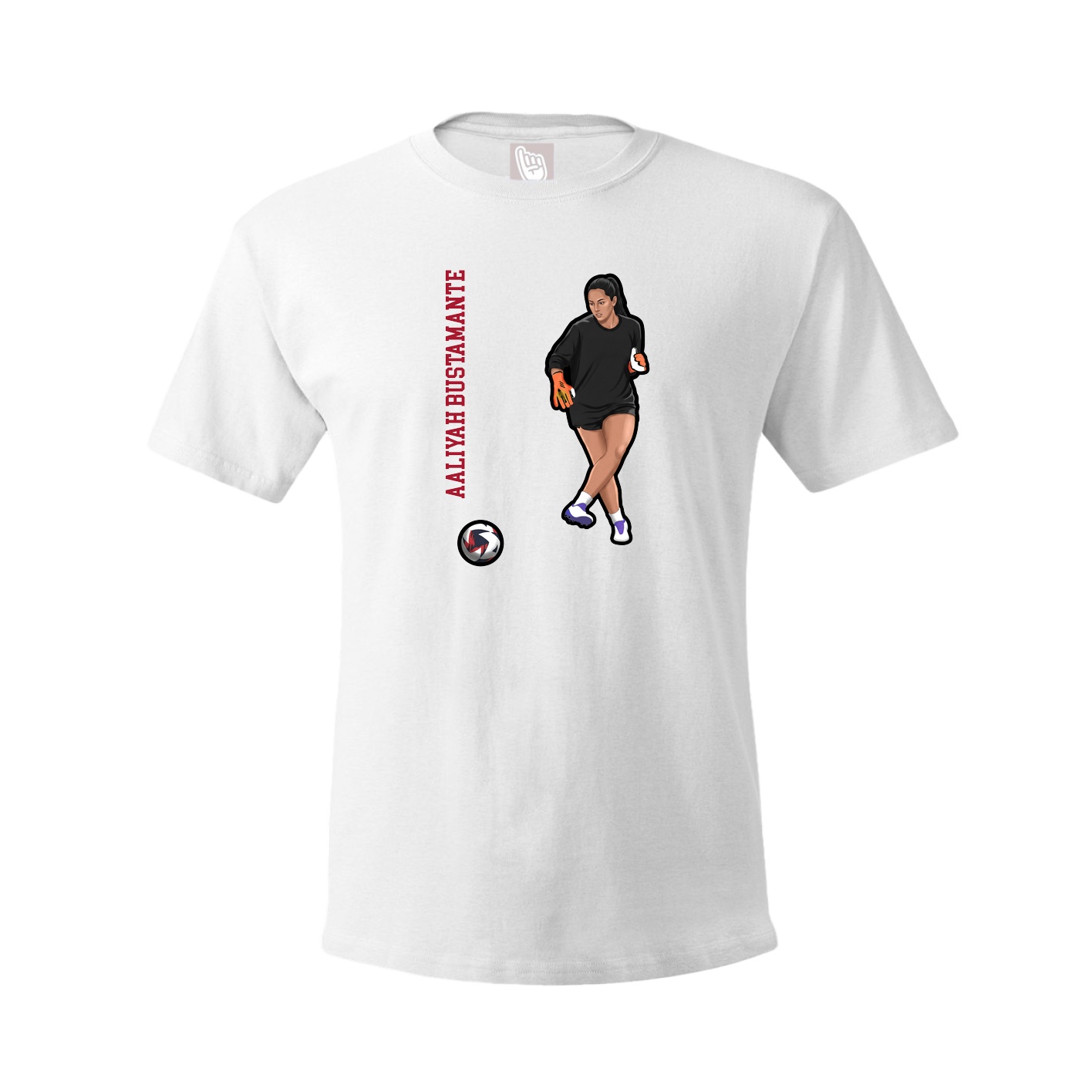 Youth Tee — Name Vertical in White