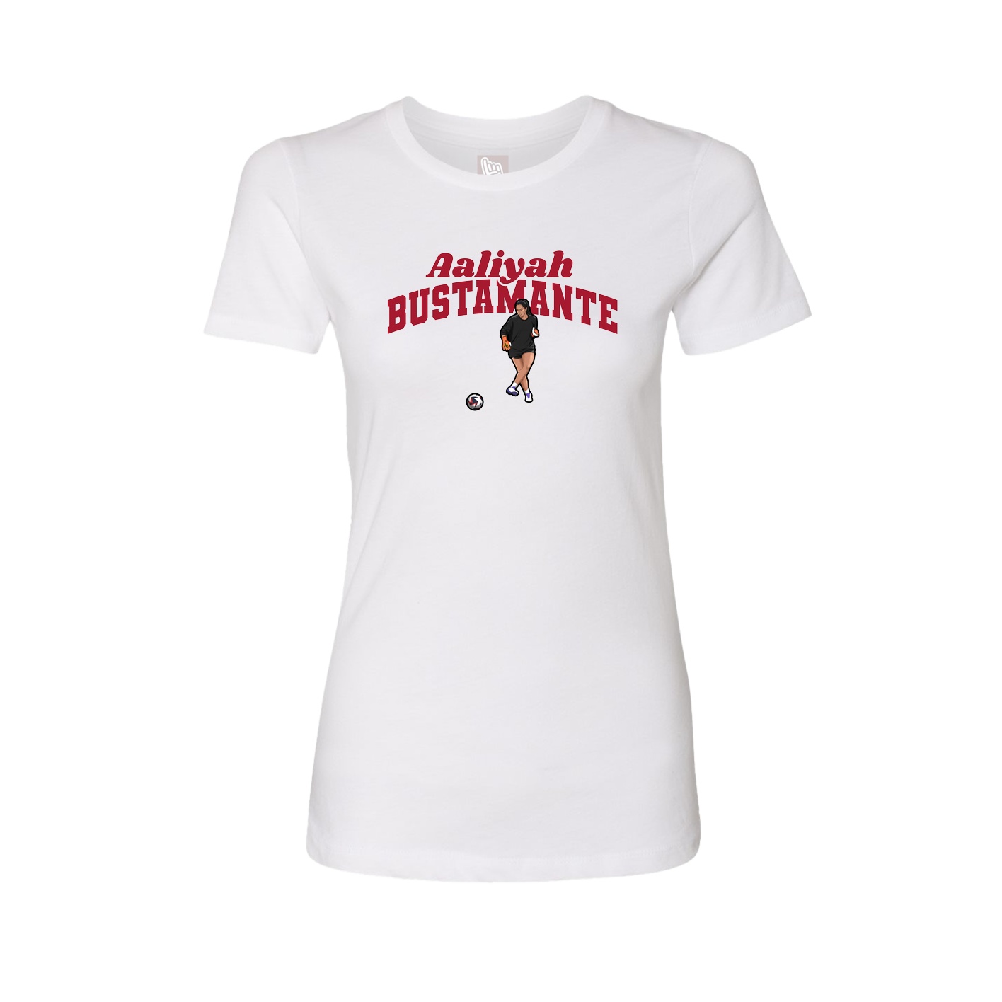 Fitted Women's Tee — Signature Arch in White
